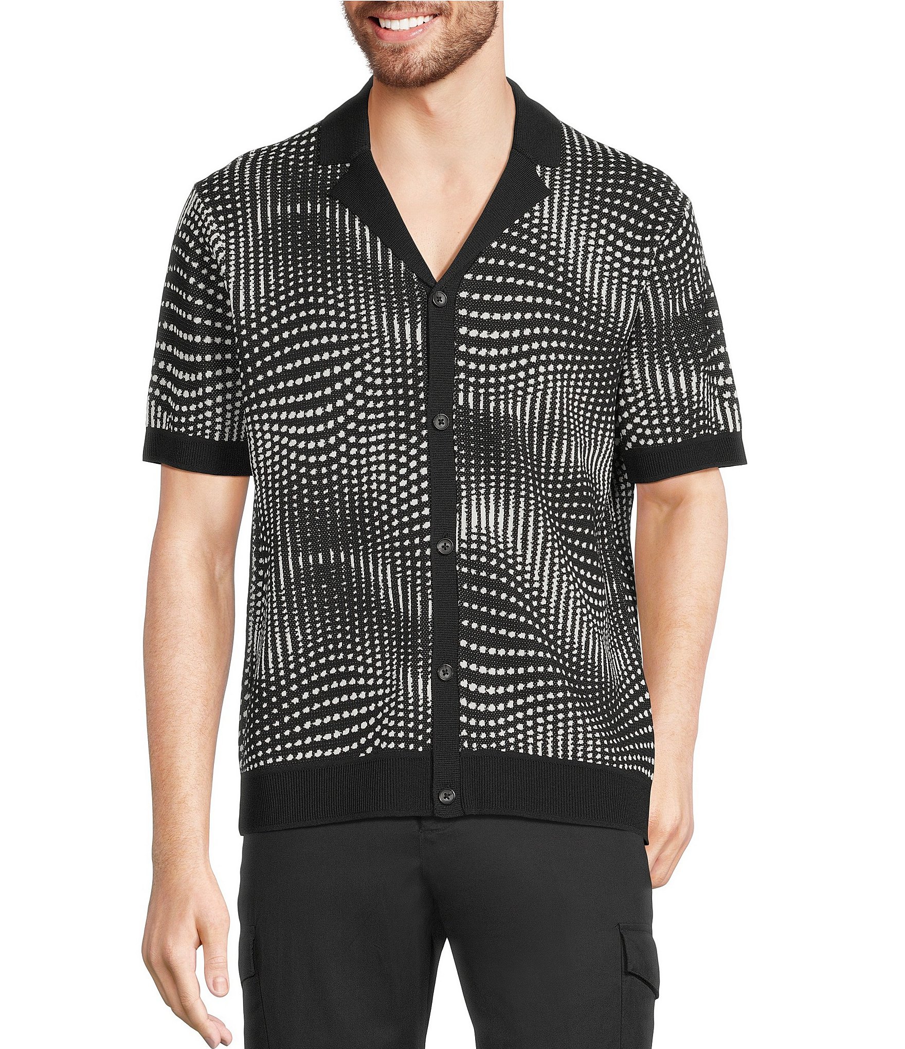 Murano Interdimensional Collection Jacquard Short Sleeve Woven Camp Shirt