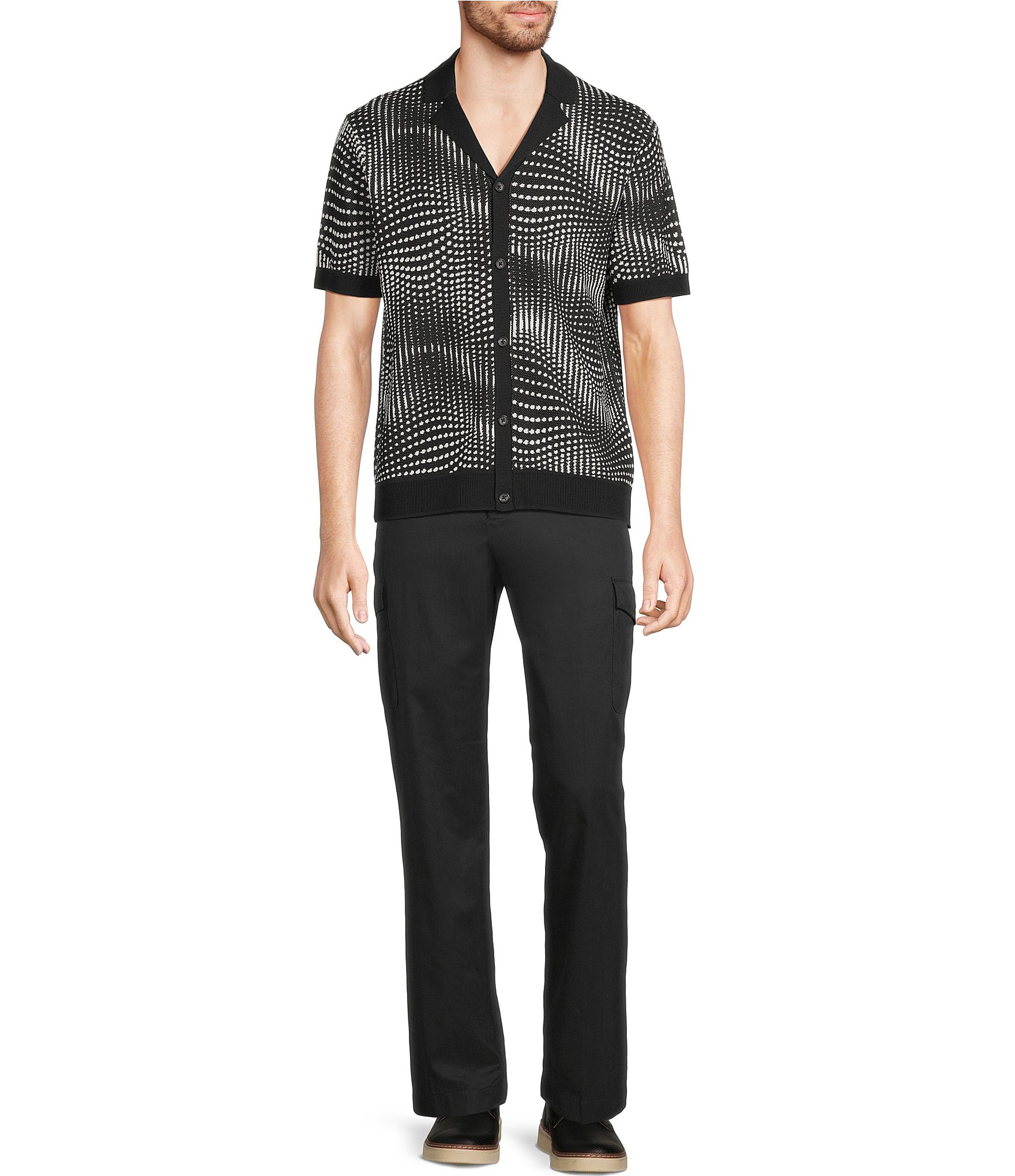 Murano Interdimensional Collection Jacquard Short Sleeve Woven Camp Shirt