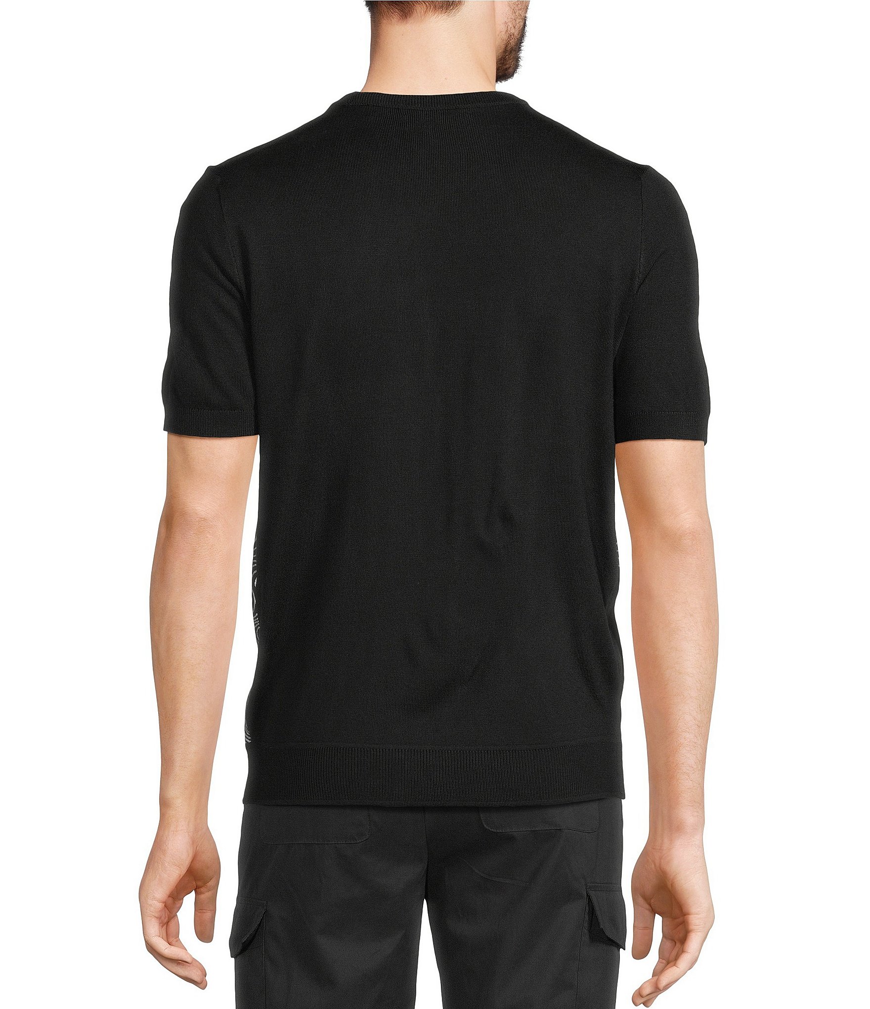 Murano Interdimensional Collection Open Knit Short Sleeve Crew Neck Sweater Knit