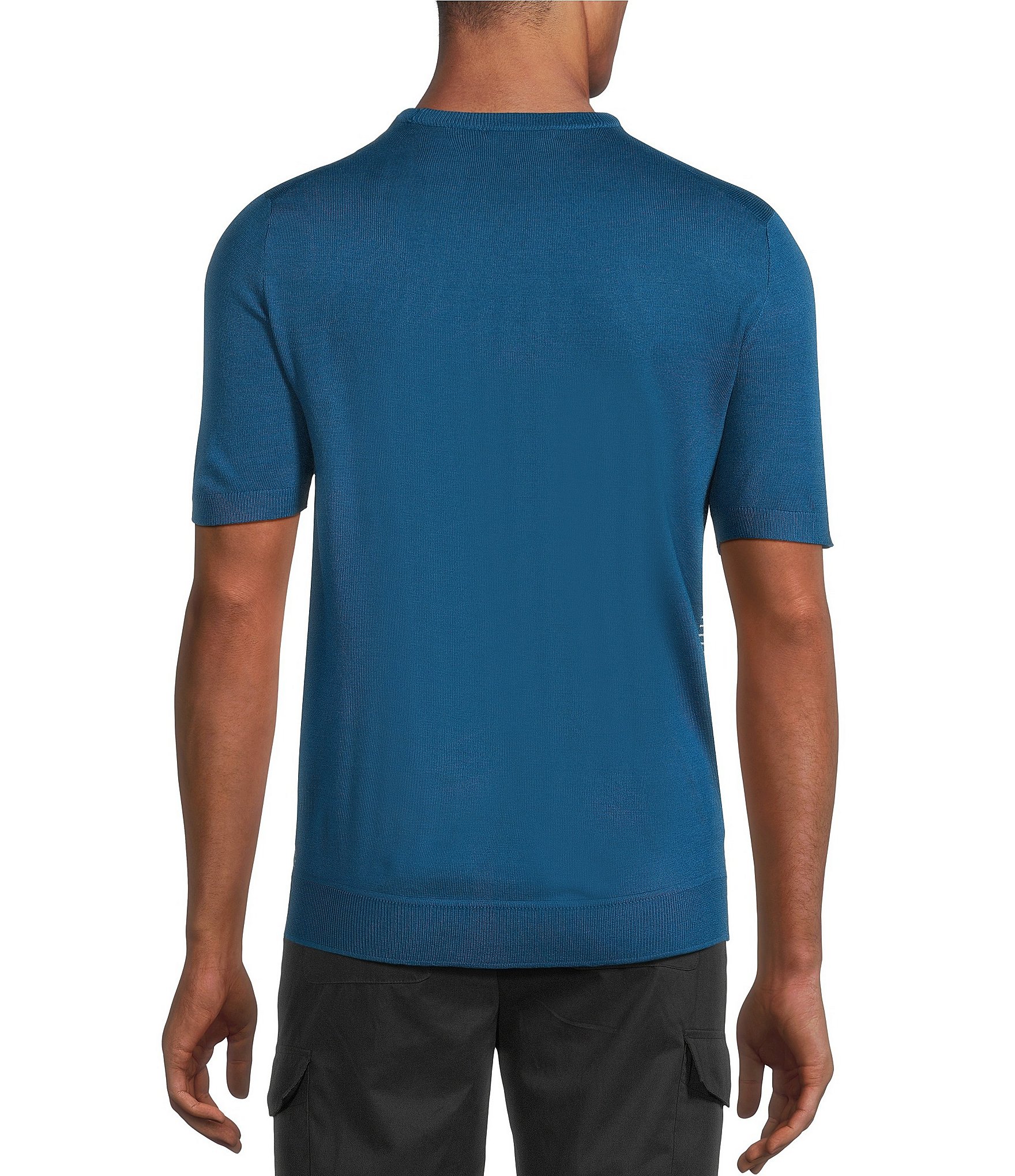 Murano Interdimensional Collection Open Knit Short Sleeve Crew Neck Sweater Knit