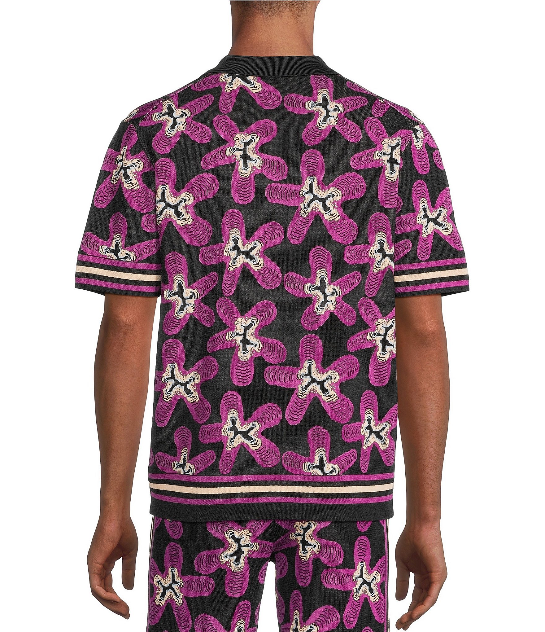 Murano Interdimensional Collection Star Jacquard Short Sleeve Woven Camp Shirt