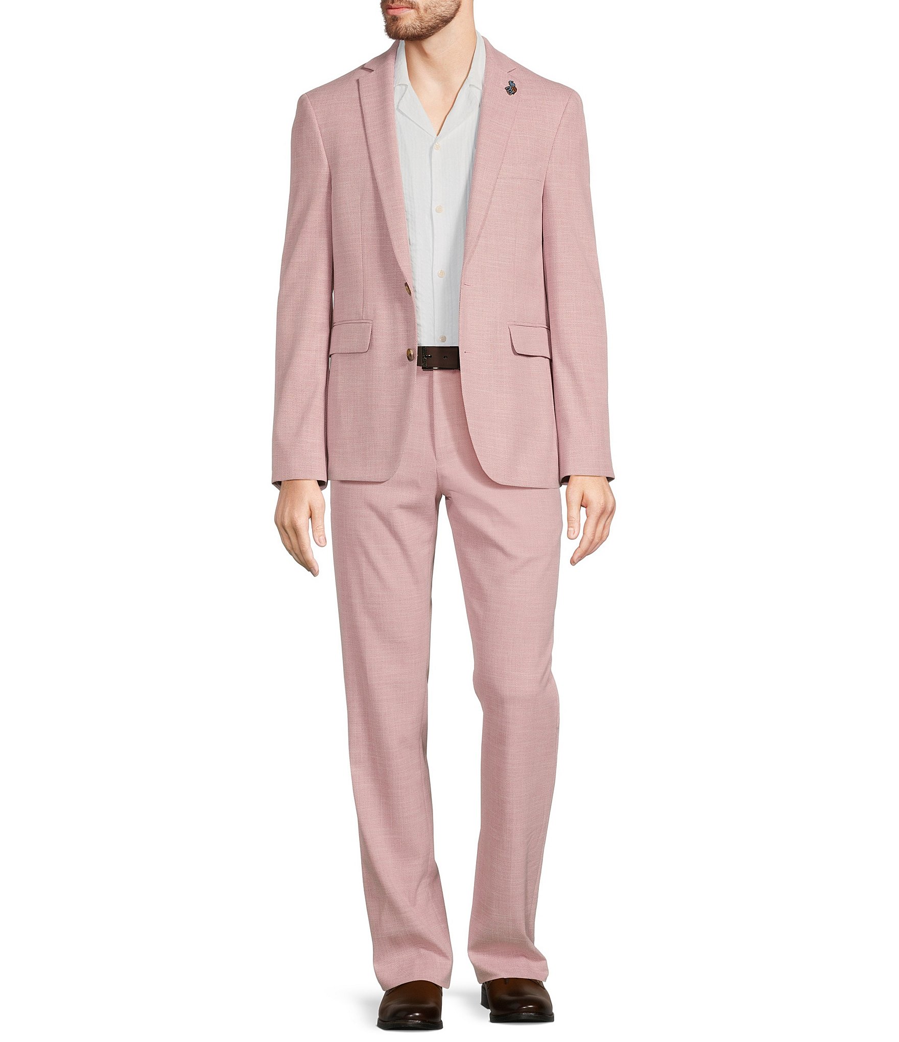 Murano Jewels of Jaipur Collection Alex Slim Fit Textured Suit Separates Dress Pants