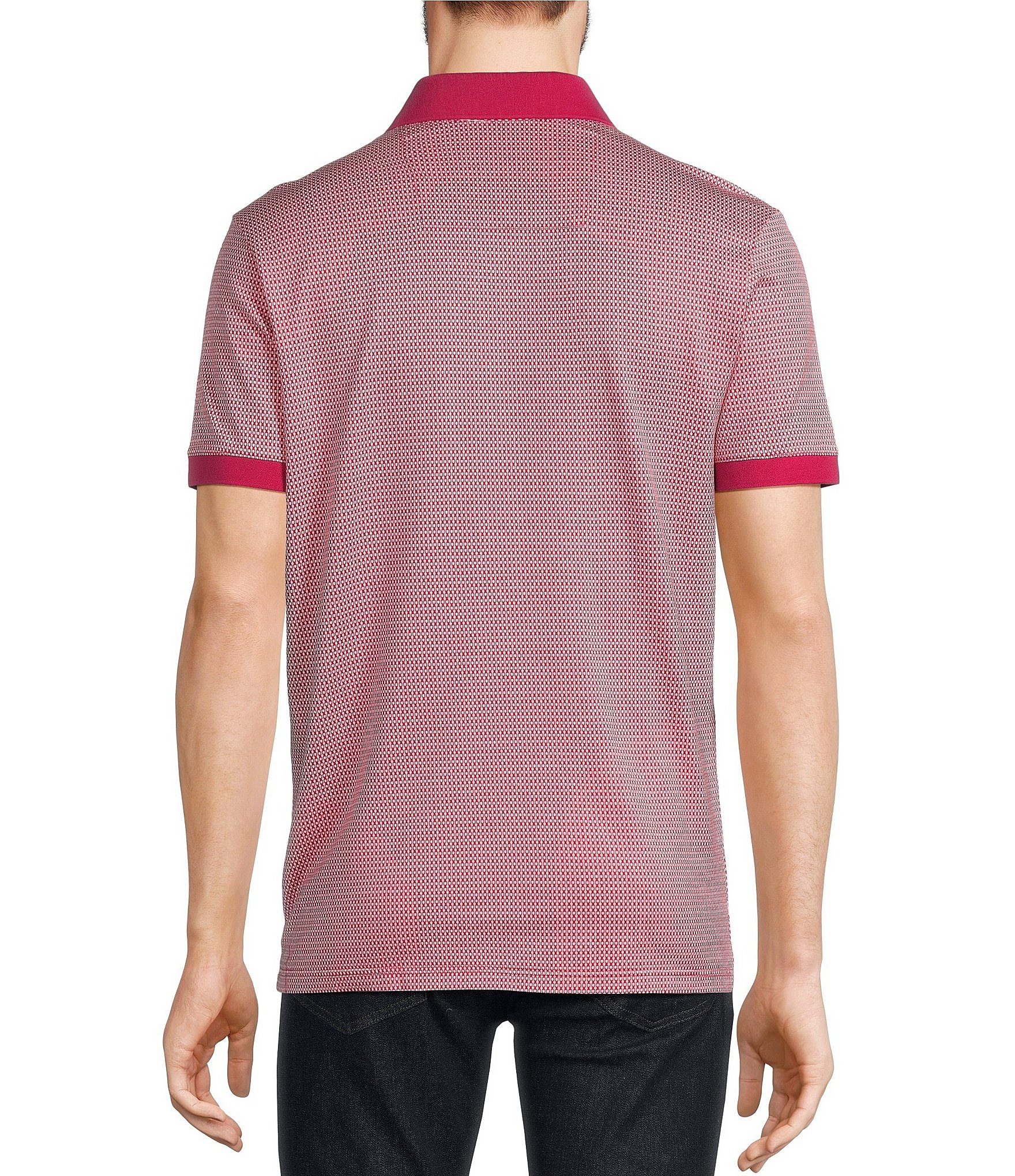 Murano Jewels of Jaipur Collection Jacquard Short Sleeve Polo Shirt