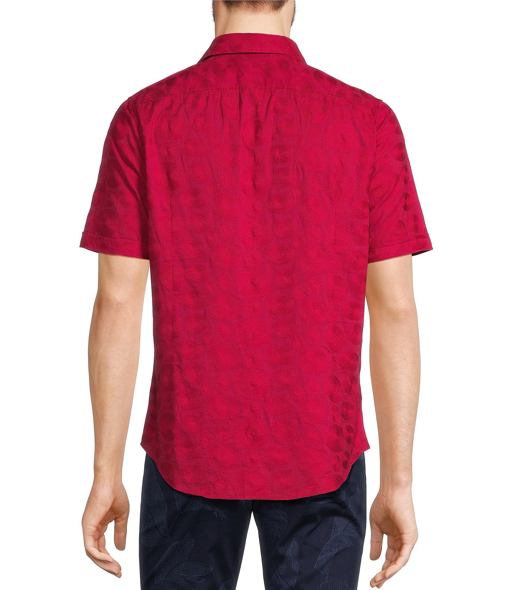 Murano Jewels of Jaipur Collection Solid Short Sleeve Woven Shirt