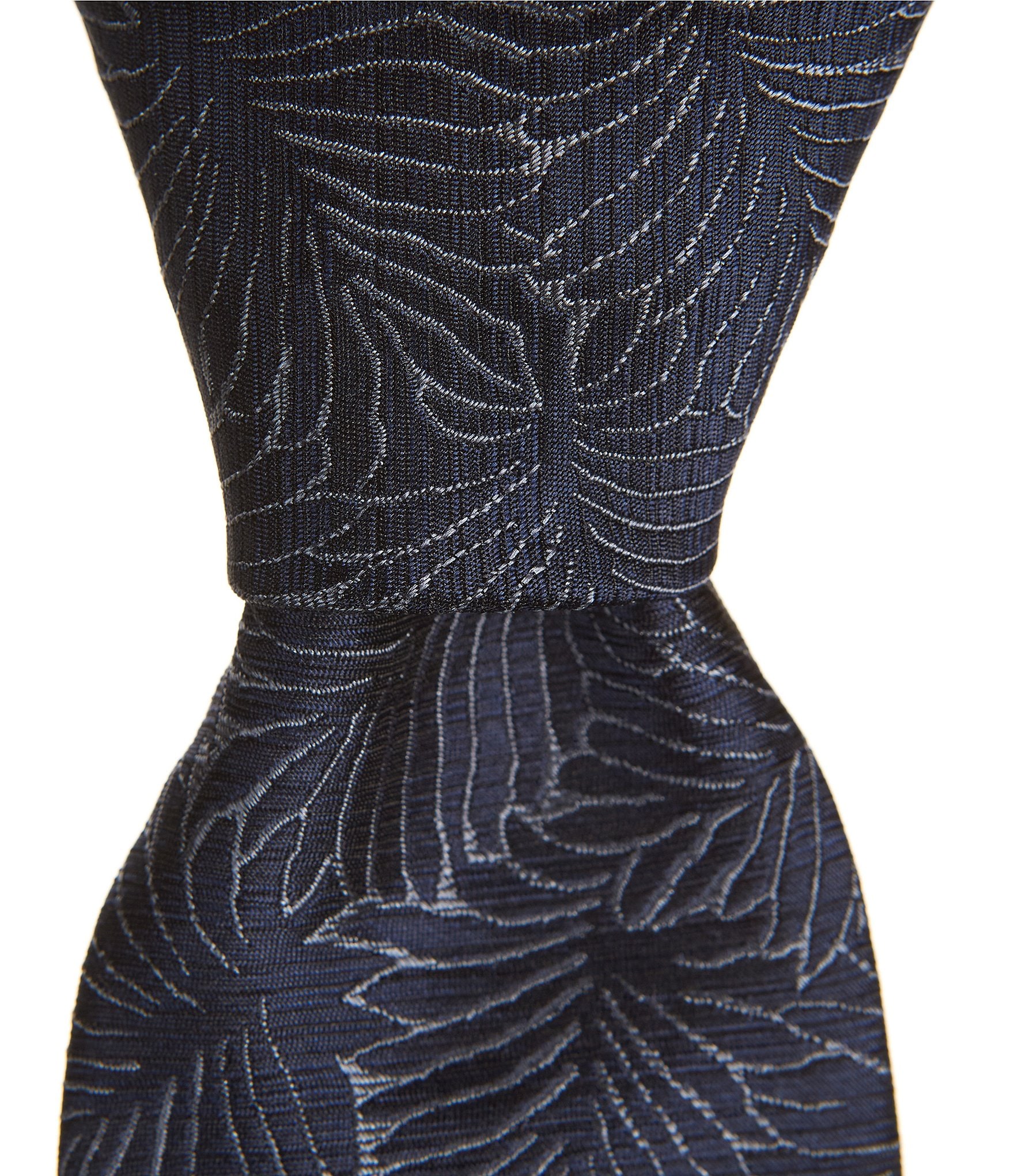 Murano Leon Abstract Print Slim 3#double; Narrow Woven Silk Tie