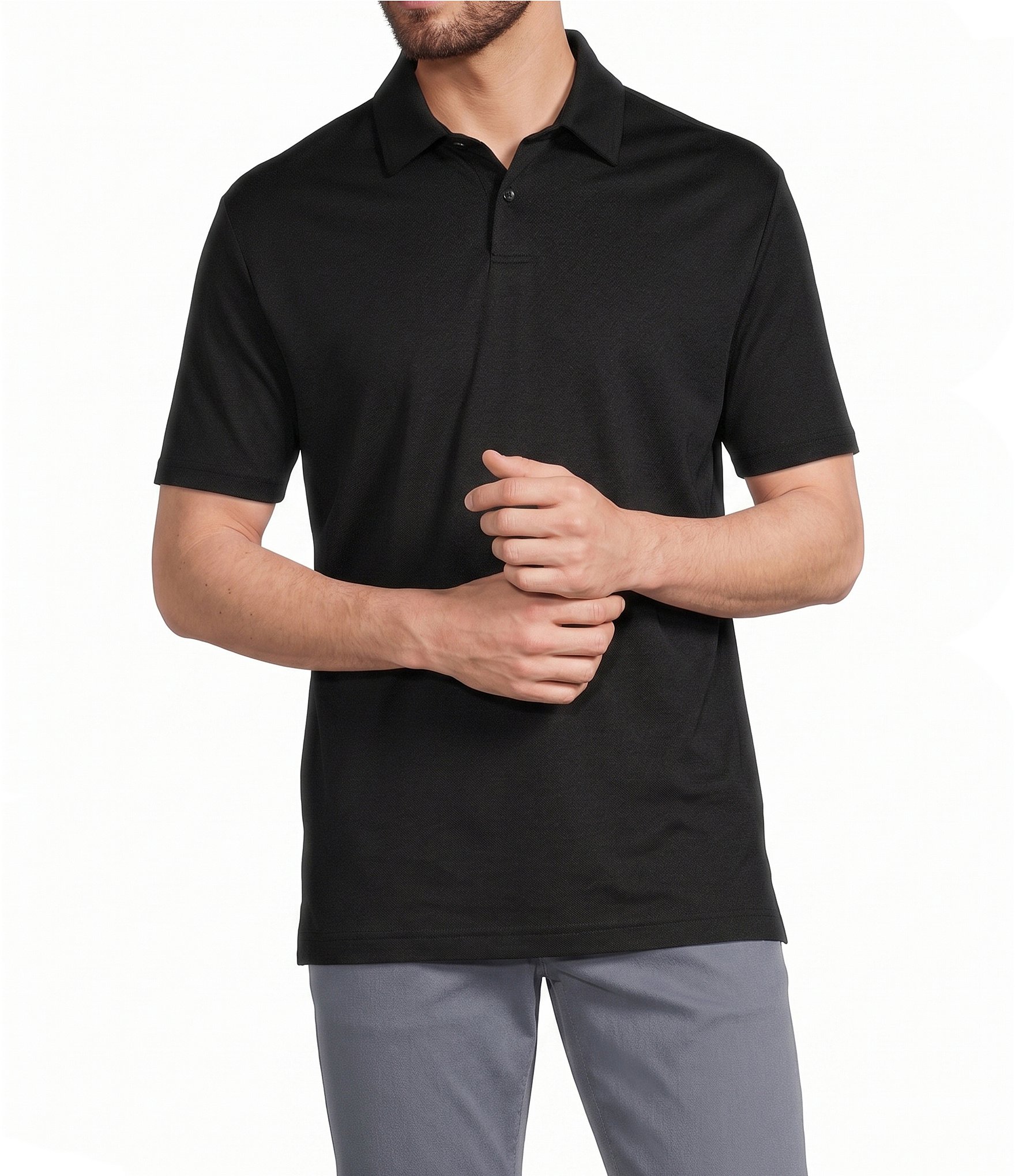 murano liquid luxury dress shirts Murano Liquid Luxury Slim Fit Solid Coatfront Short Sleeve Woven Camp Shirt