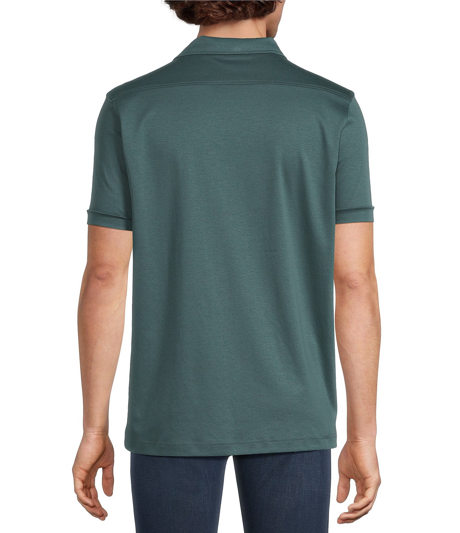 Murano Liquid Luxury Interlock Coat Front Short Sleeve Woven Shirt