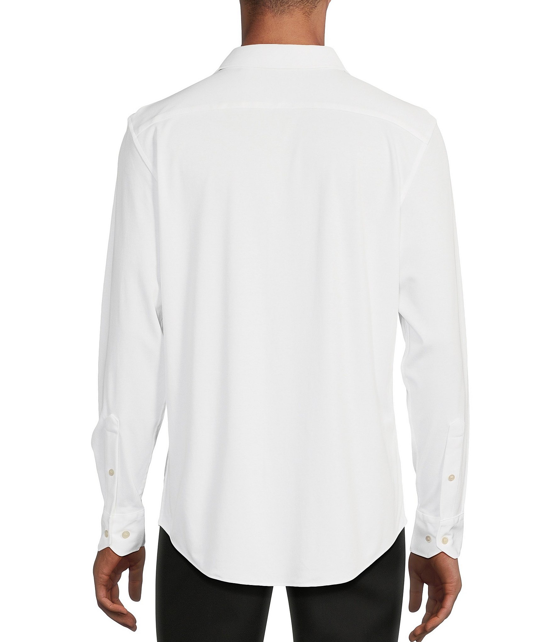 Murano Liquid Luxury Long Sleeve Knit Interlock Coatfront Shirt