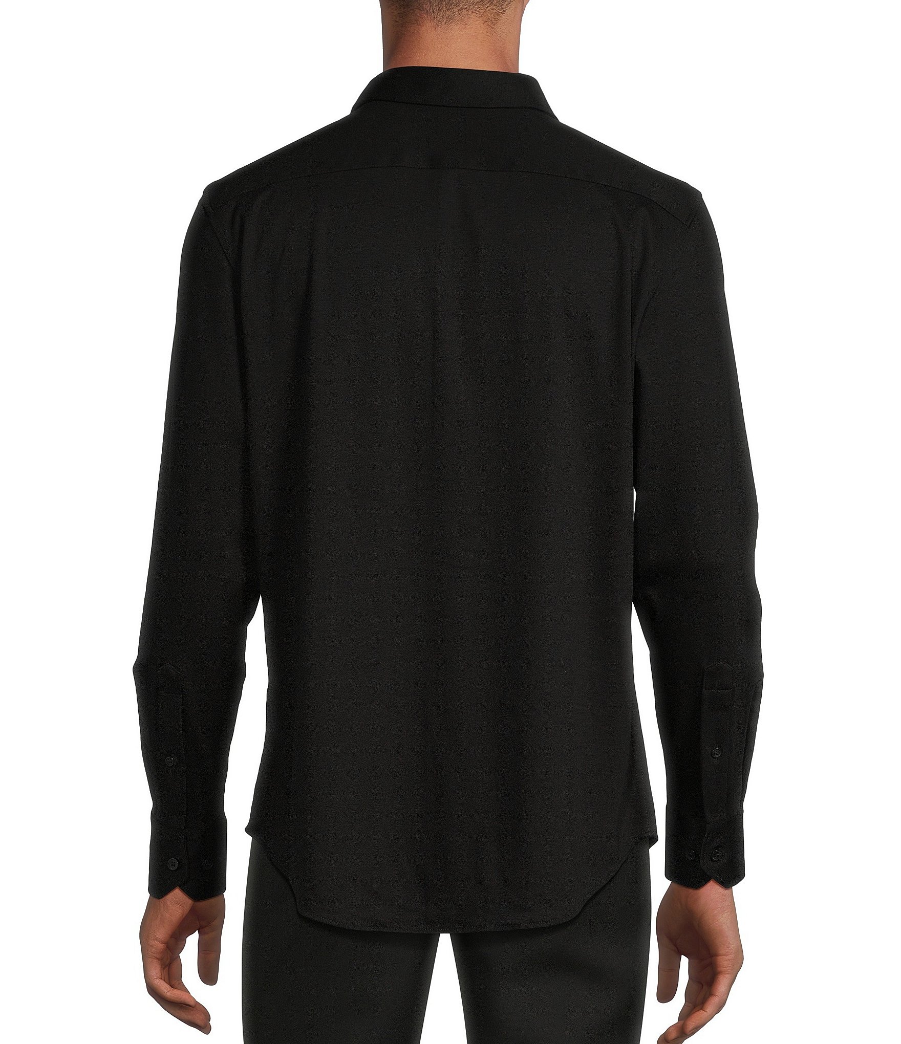 Murano Liquid Luxury Long Sleeve Knit Interlock Coatfront Shirt