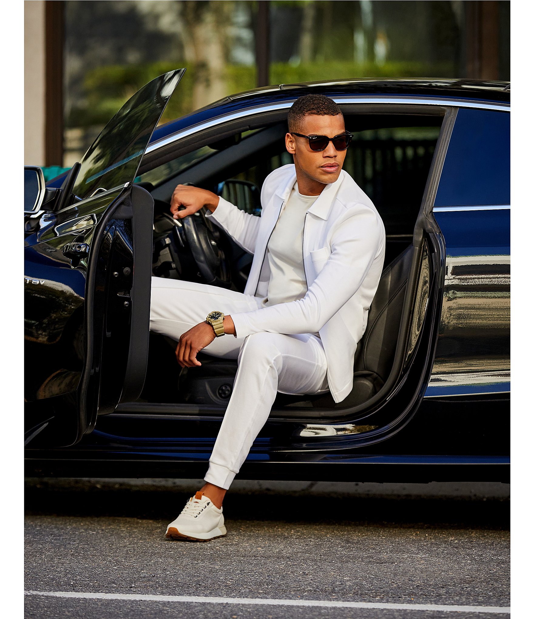 Murano Liquid Luxury Lucas Fit Solid Pintuck Jogger Pants