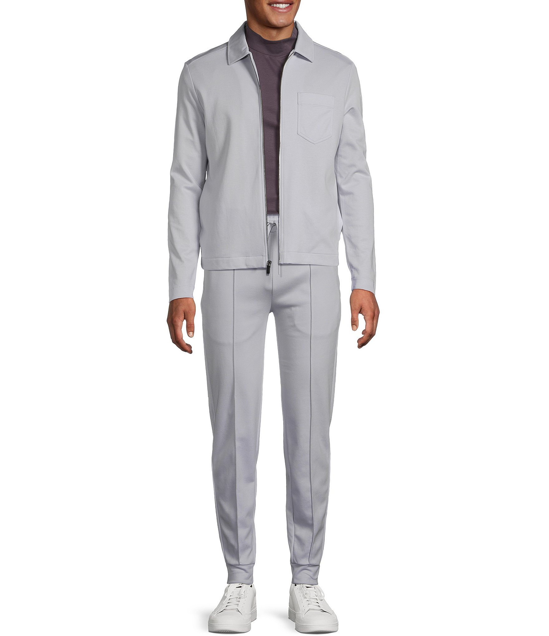 Murano Liquid Luxury Lucas Fit Solid Pintuck Jogger Pants