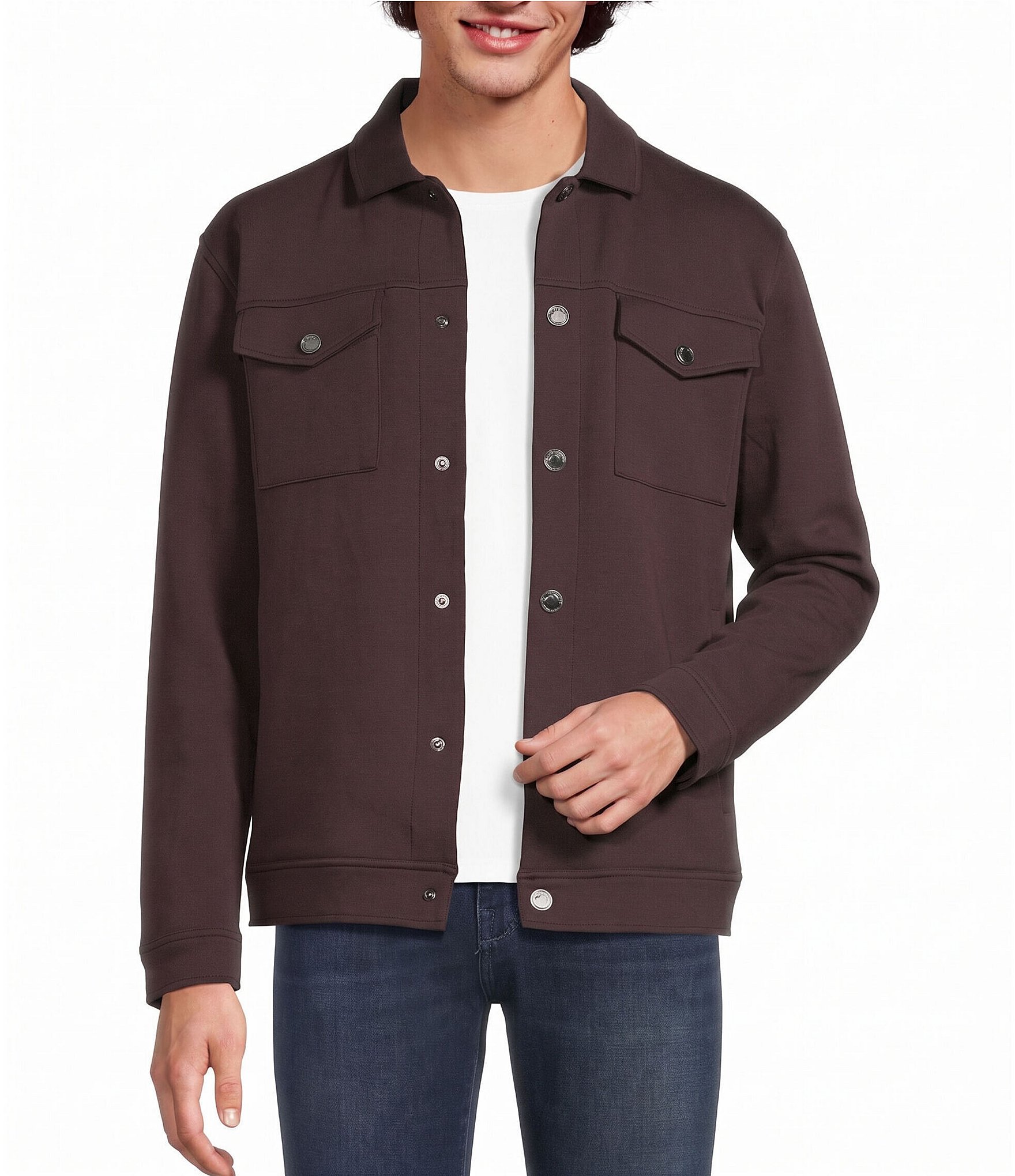 Murano Liquid Luxury Slim Fit Neoprene Trucker Jacket