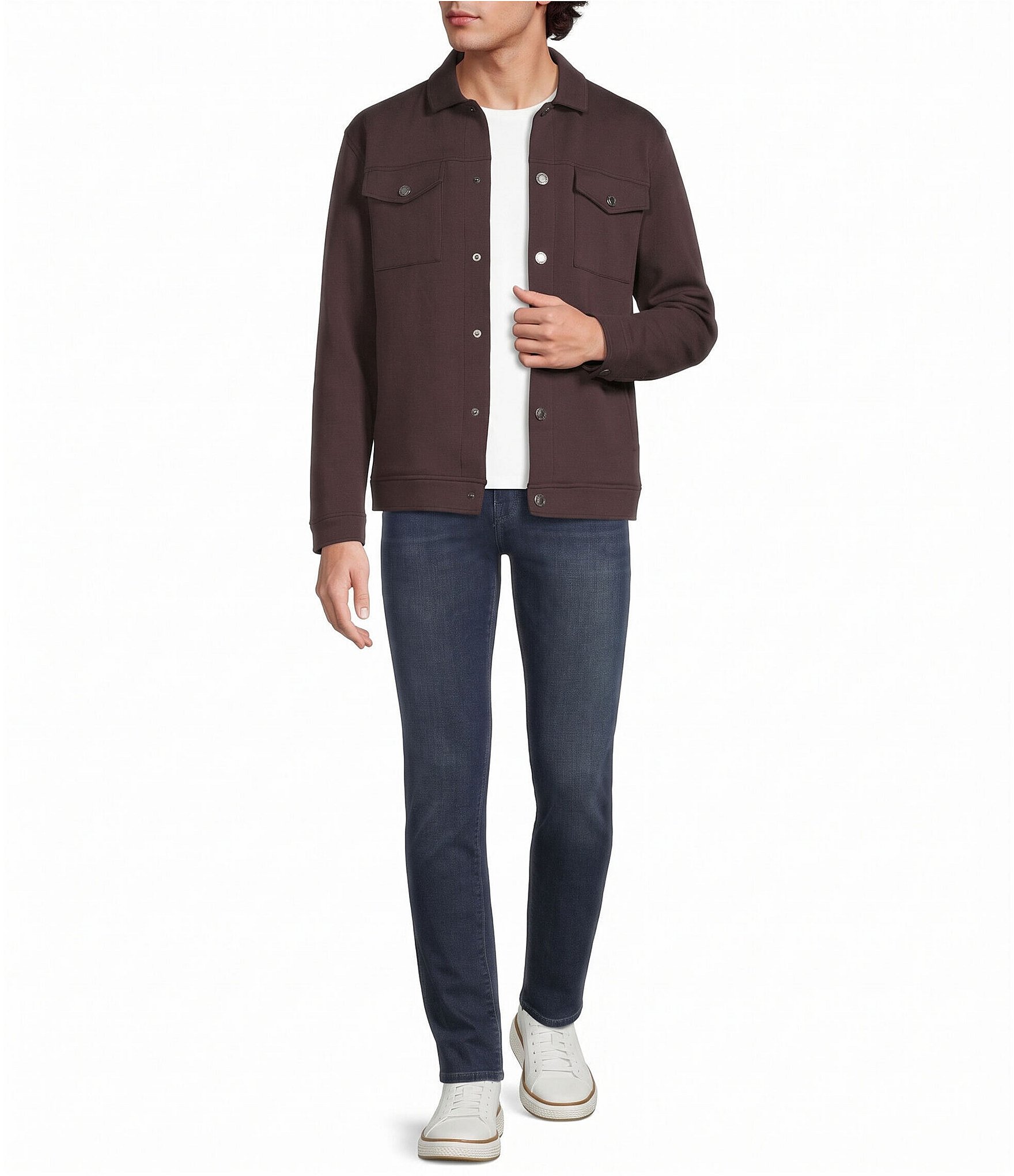 Murano Liquid Luxury Slim Fit Neoprene Trucker Jacket