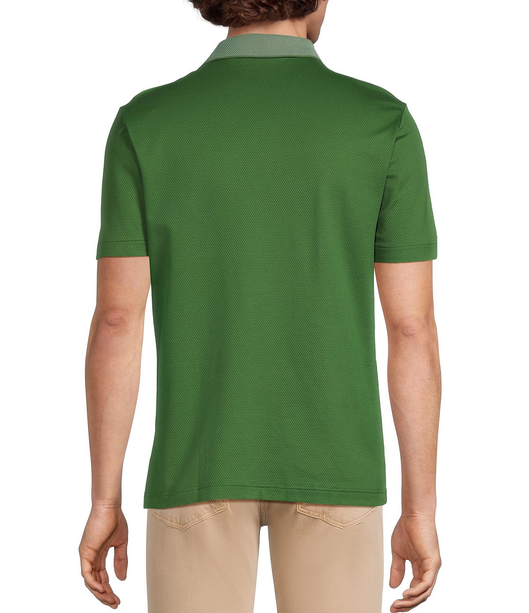 Murano Liquid Luxury Slim Fit Quarter-Zip Solid Short Sleeve Polo Shirt