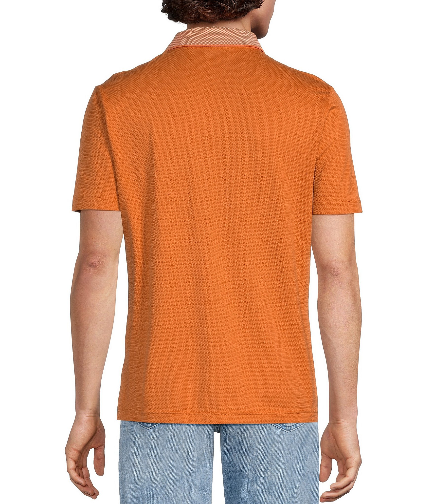 Murano Liquid Luxury Slim Fit Quarter-Zip Solid Short Sleeve Polo Shirt