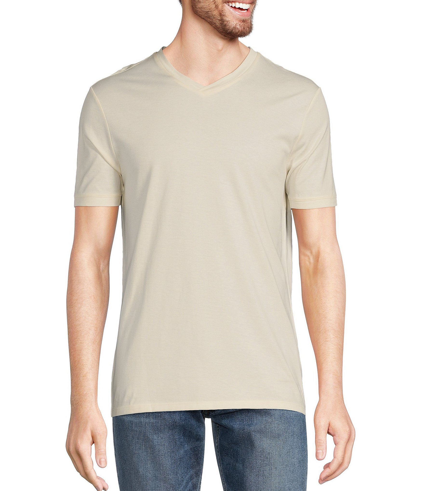 Murano Liquid Luxury Slim Fit Short-Sleeve V-Neck T-Shirt