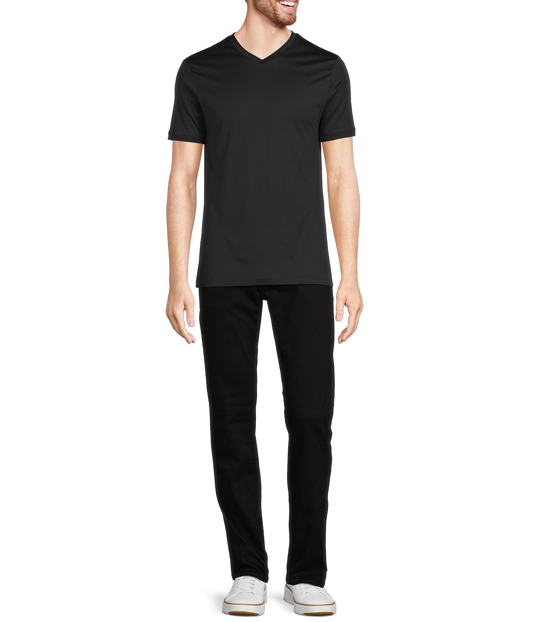 Murano Liquid Luxury Slim-Fit Short-Sleeve V-Neck T-Shirt