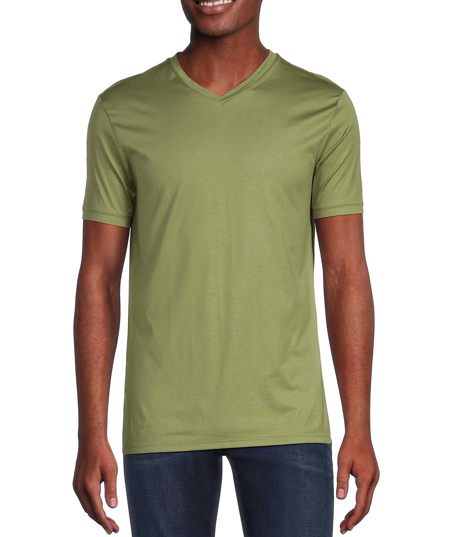 Murano Liquid Luxury Slim Fit Short-Sleeve V-Neck T-Shirt