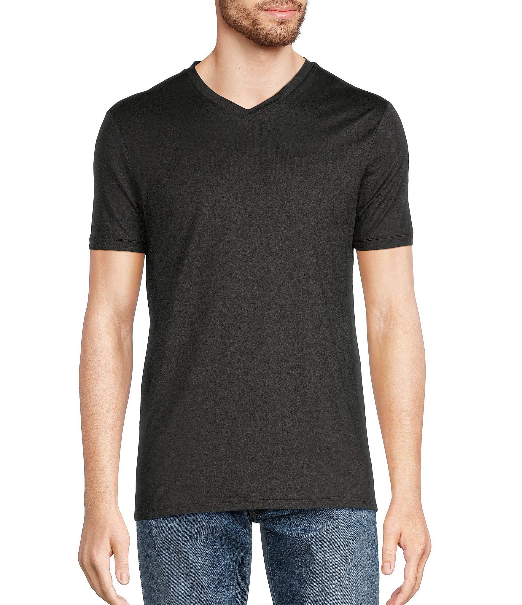 Murano Liquid Luxury Slim Fit Short-Sleeve V-Neck T-Shirt