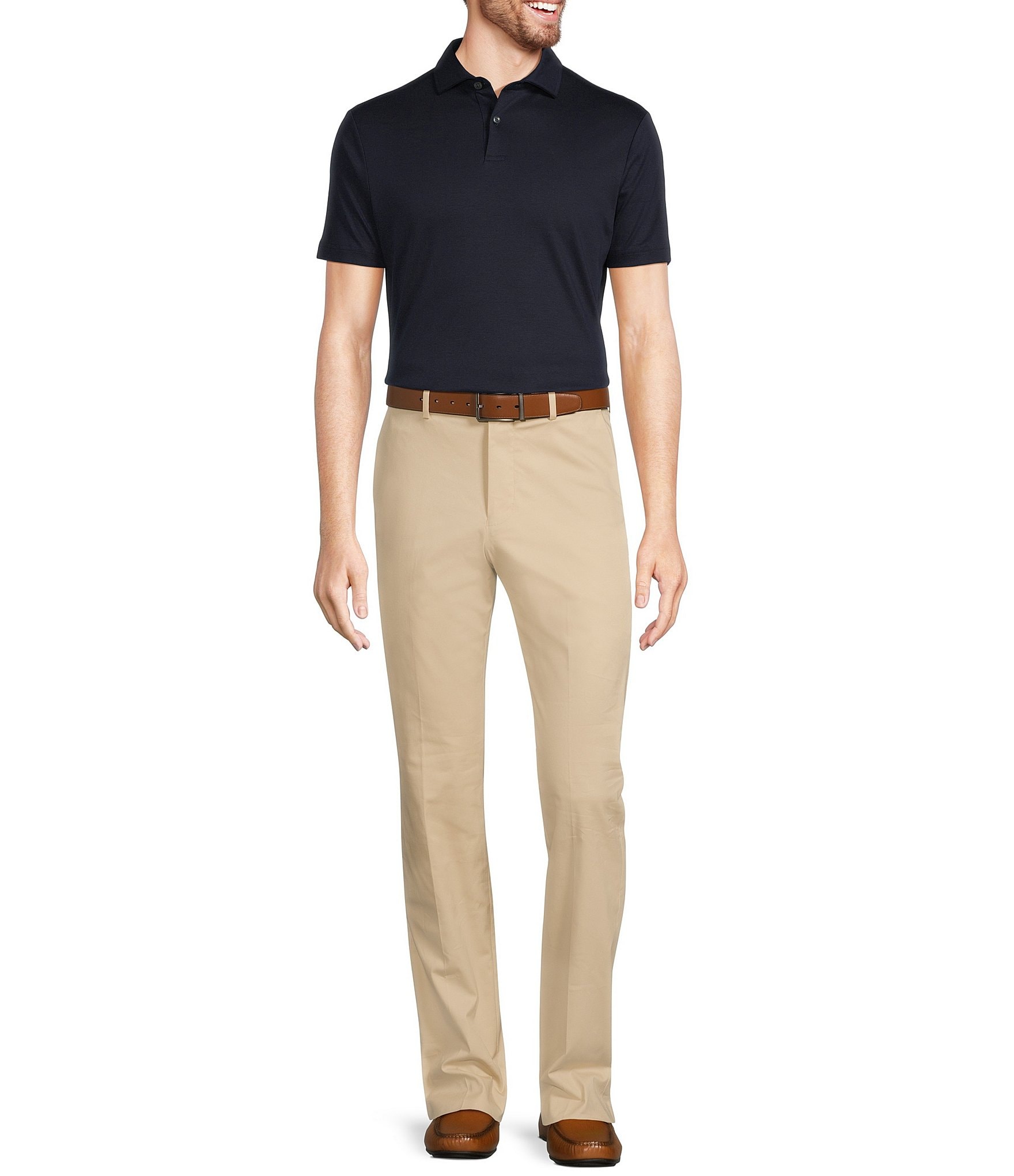 Murano Liquid Luxury Slim Fit Solid Interlock Short Sleeve Polo Shirt