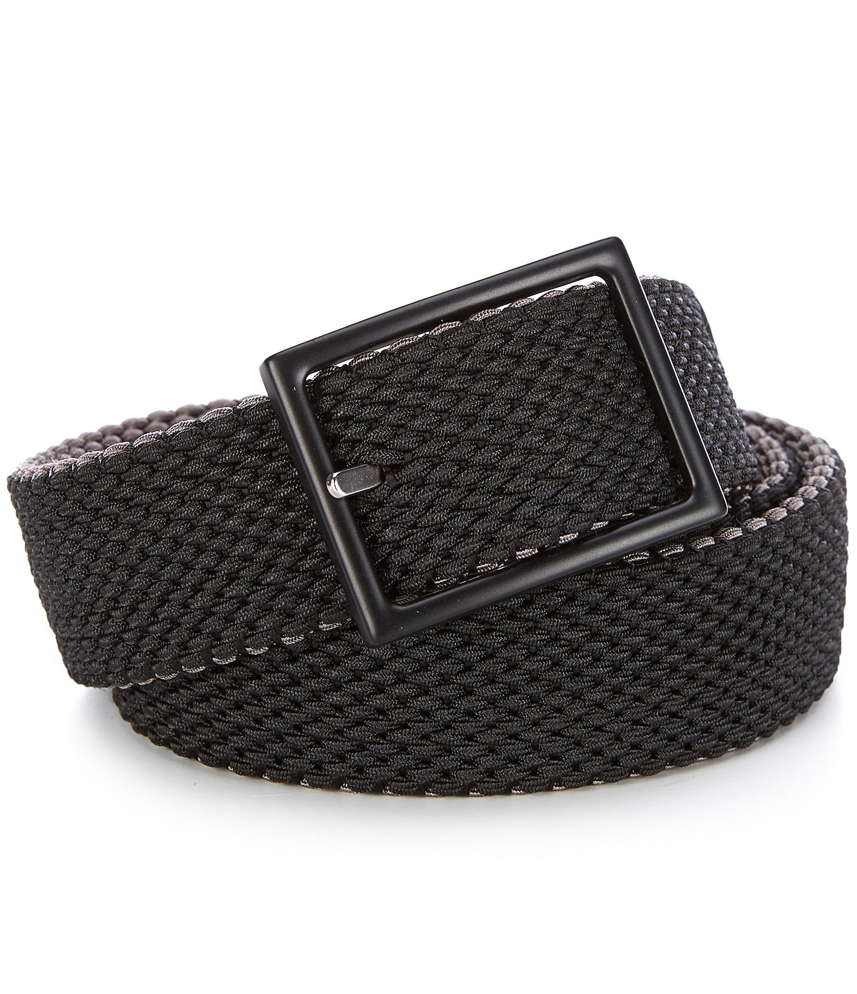 Herringbone Woven Leather And Cord Belt Ornate Silver Buckle Made In Spain