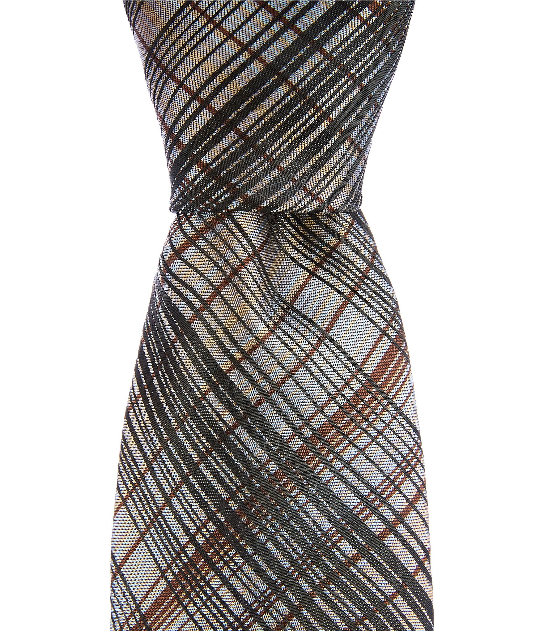 Murano Mini Plaid Poly Narrow Silk Blend Tie