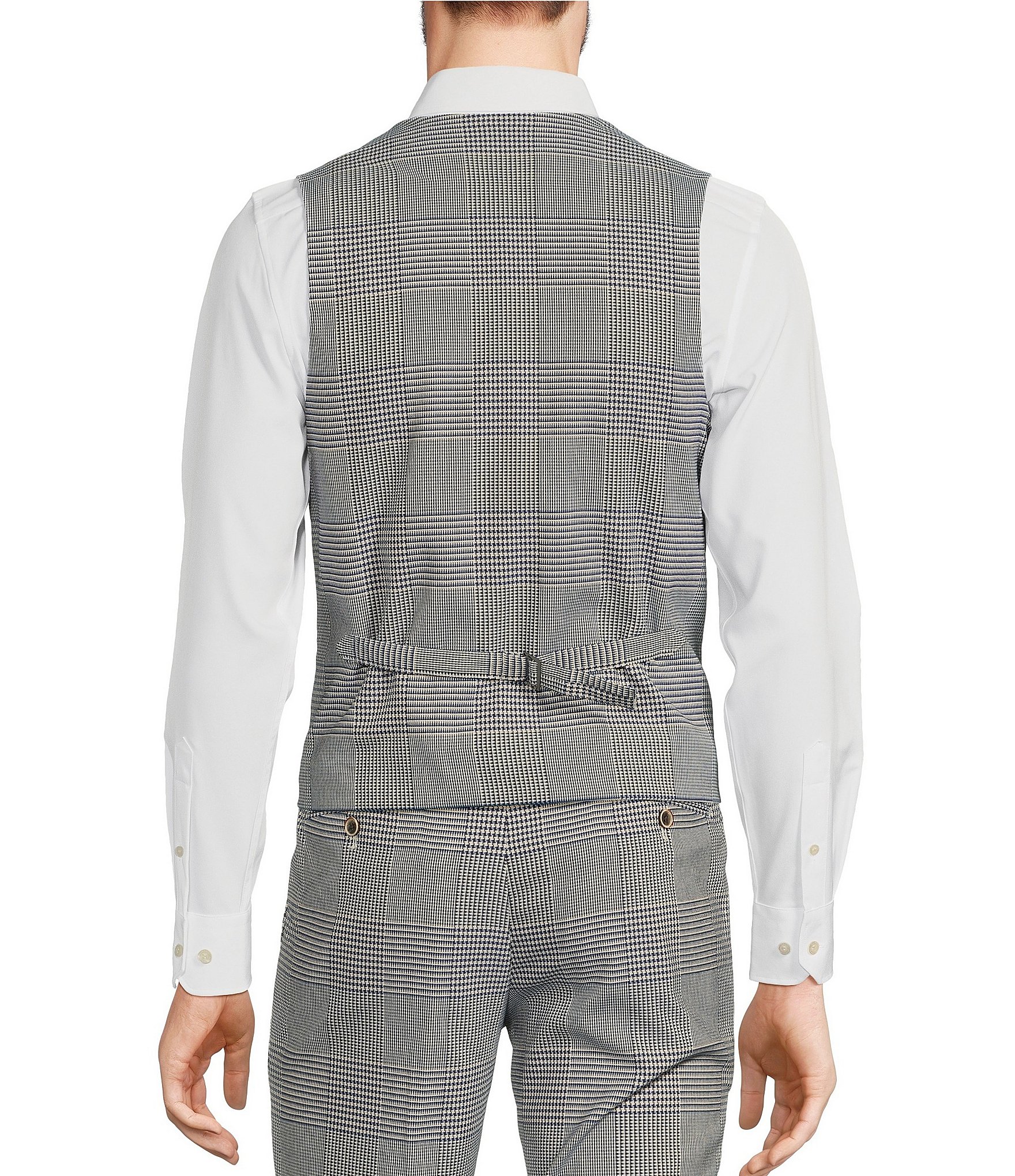 Murano Modern Maritime Collection Double Breasted Plaid Vest