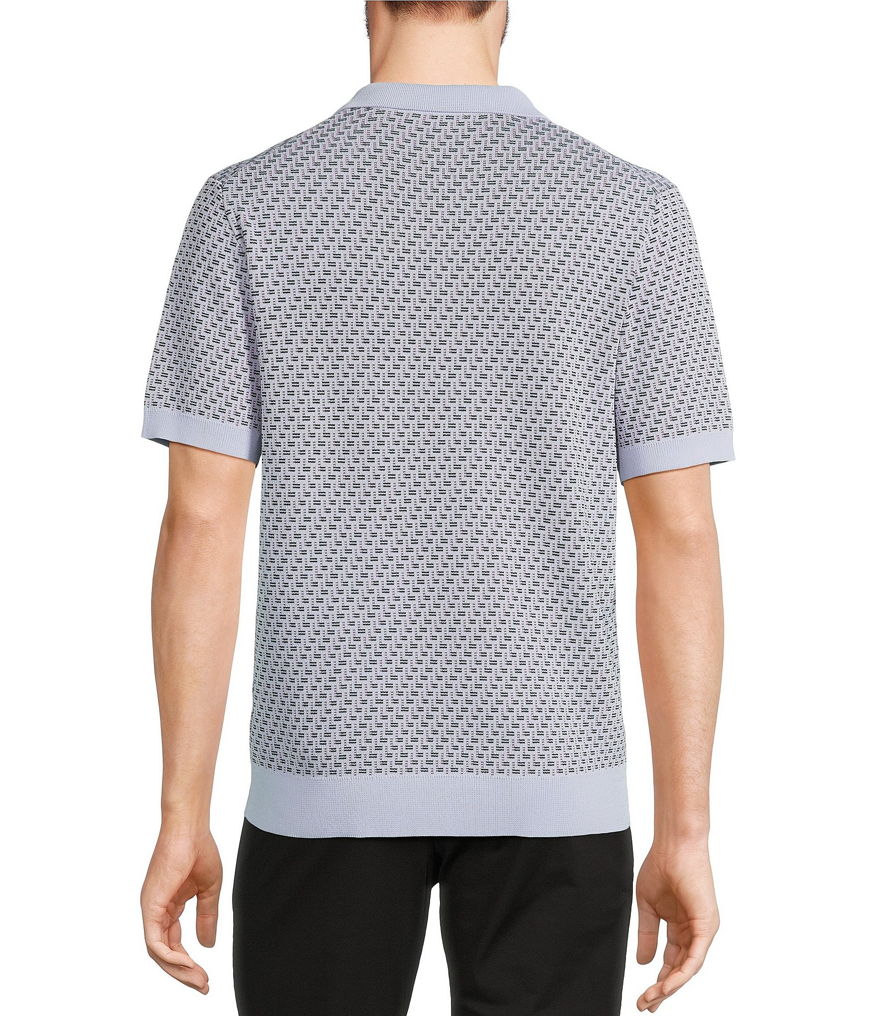Murano Modern Performance Solid Johnny Collar Short Sleeve Knit Sweater