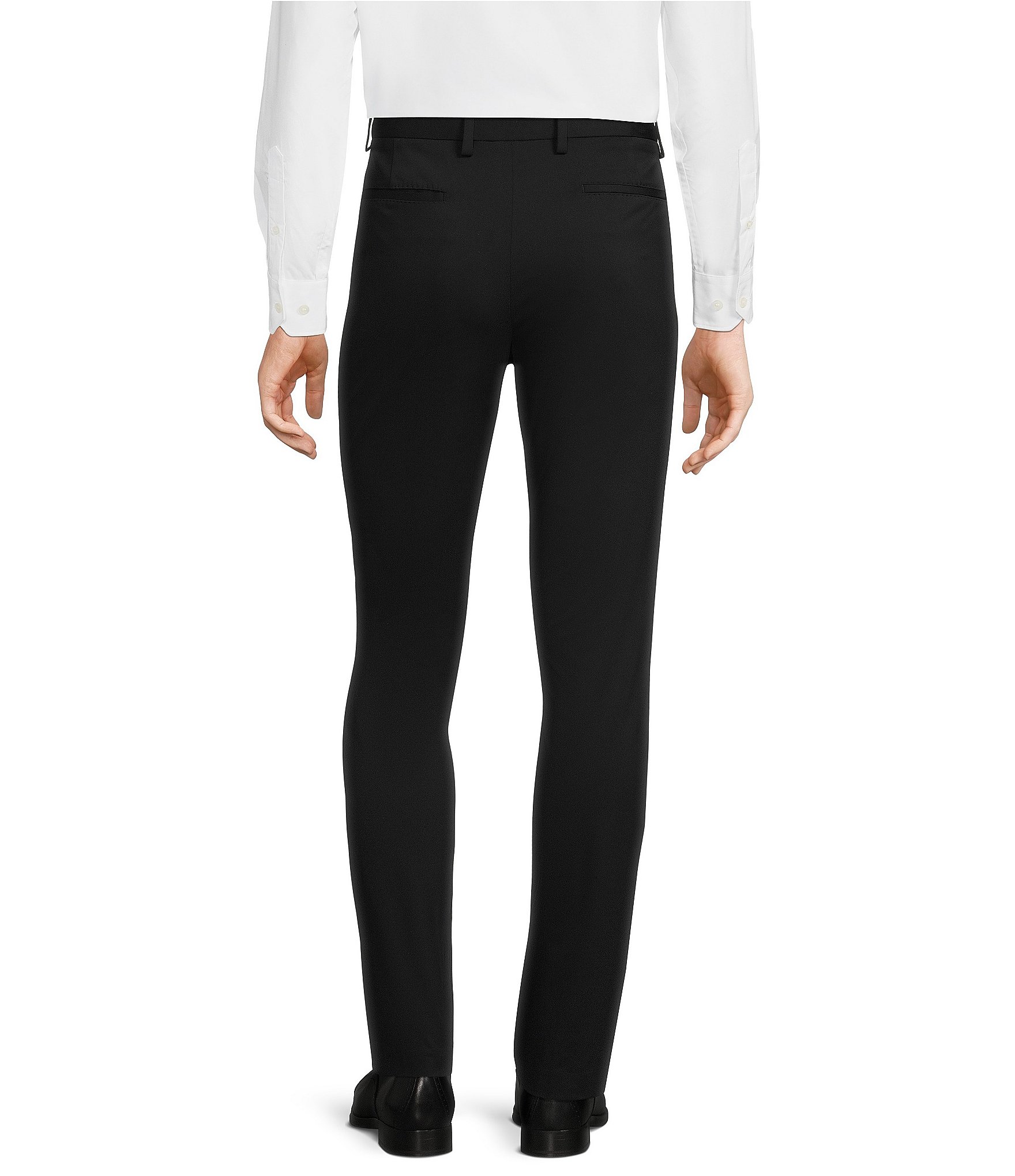 Murano Performance Stretch Evan Extra Slim-Fit Suit Separates Flat-Front Dress Pants