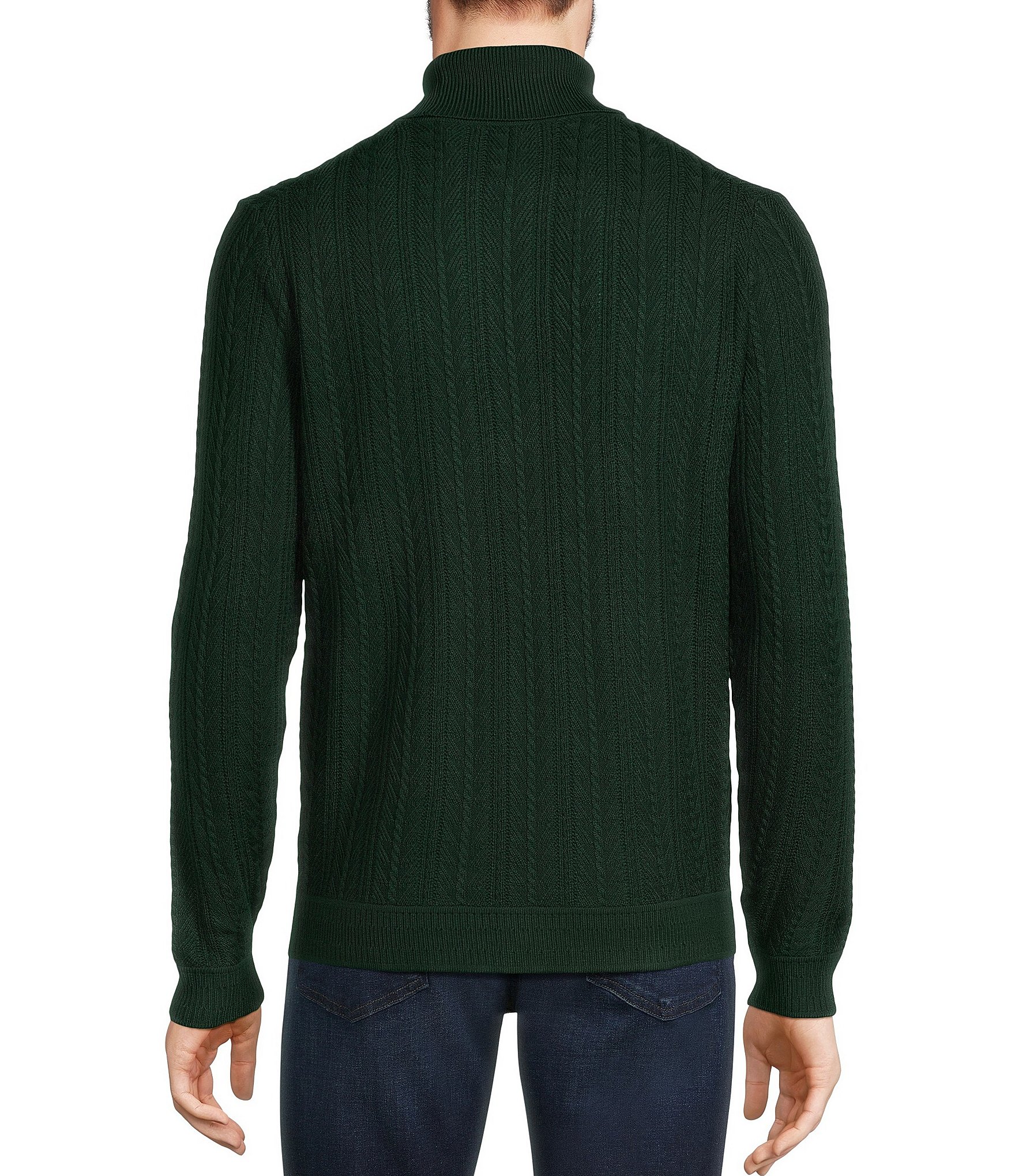 Murano Performance Textured Long Sleeve Turtleneck Sweater