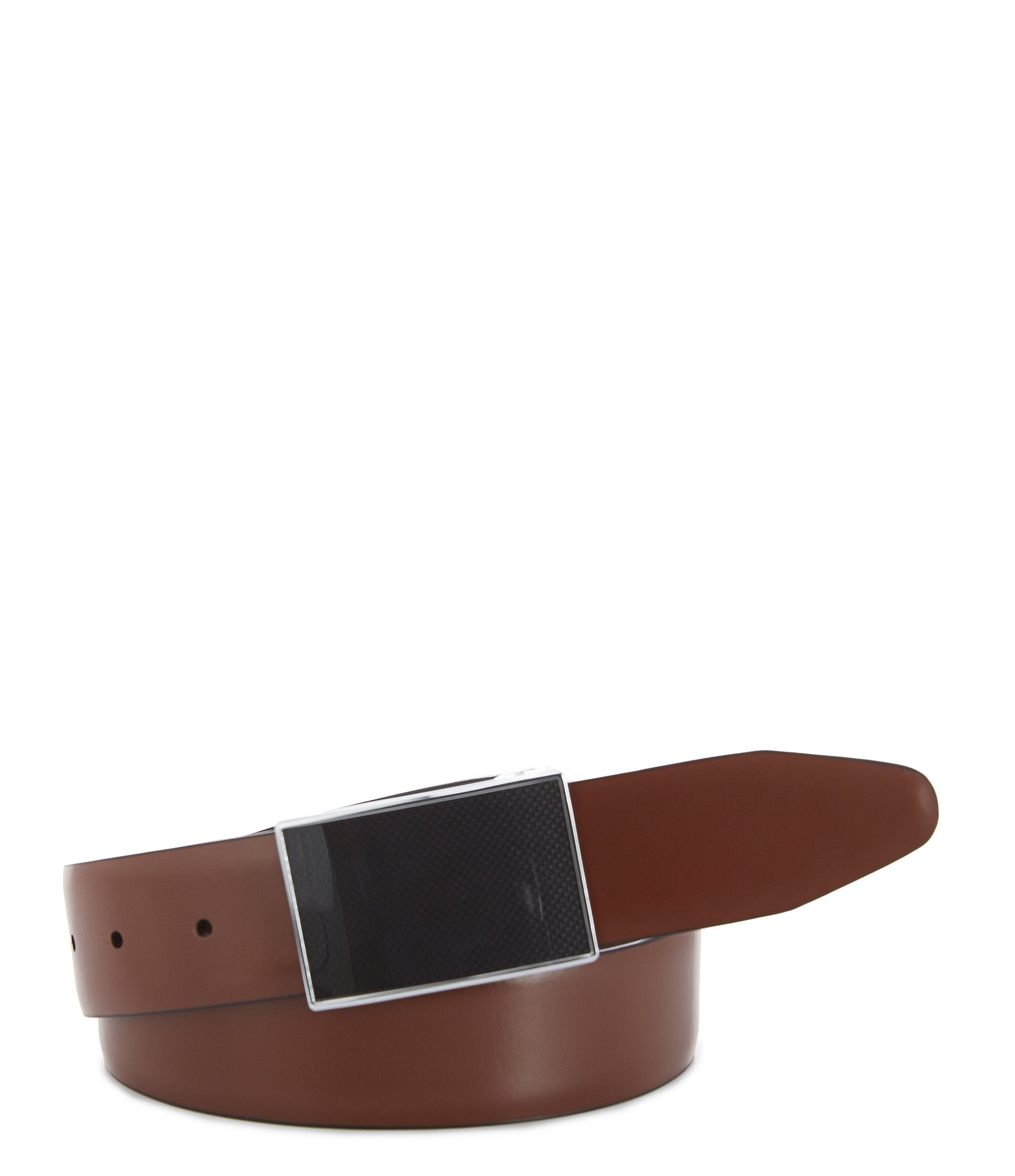 Murano Plaque Reversible Leather Belt