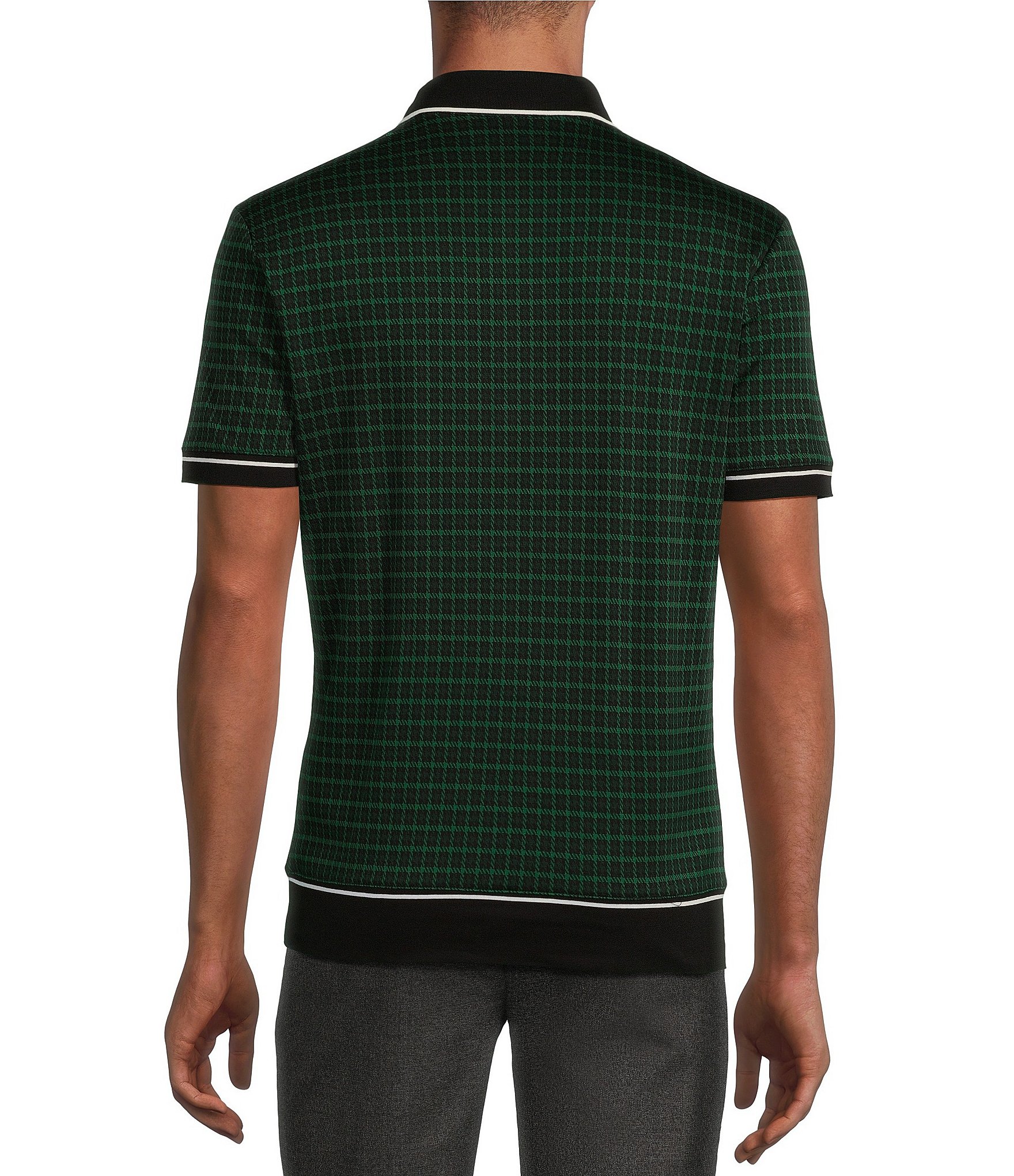 Murano Big & Tall Prehistoric Prep Collection Slim Fit Geometric Short Sleeve Polo Shirt