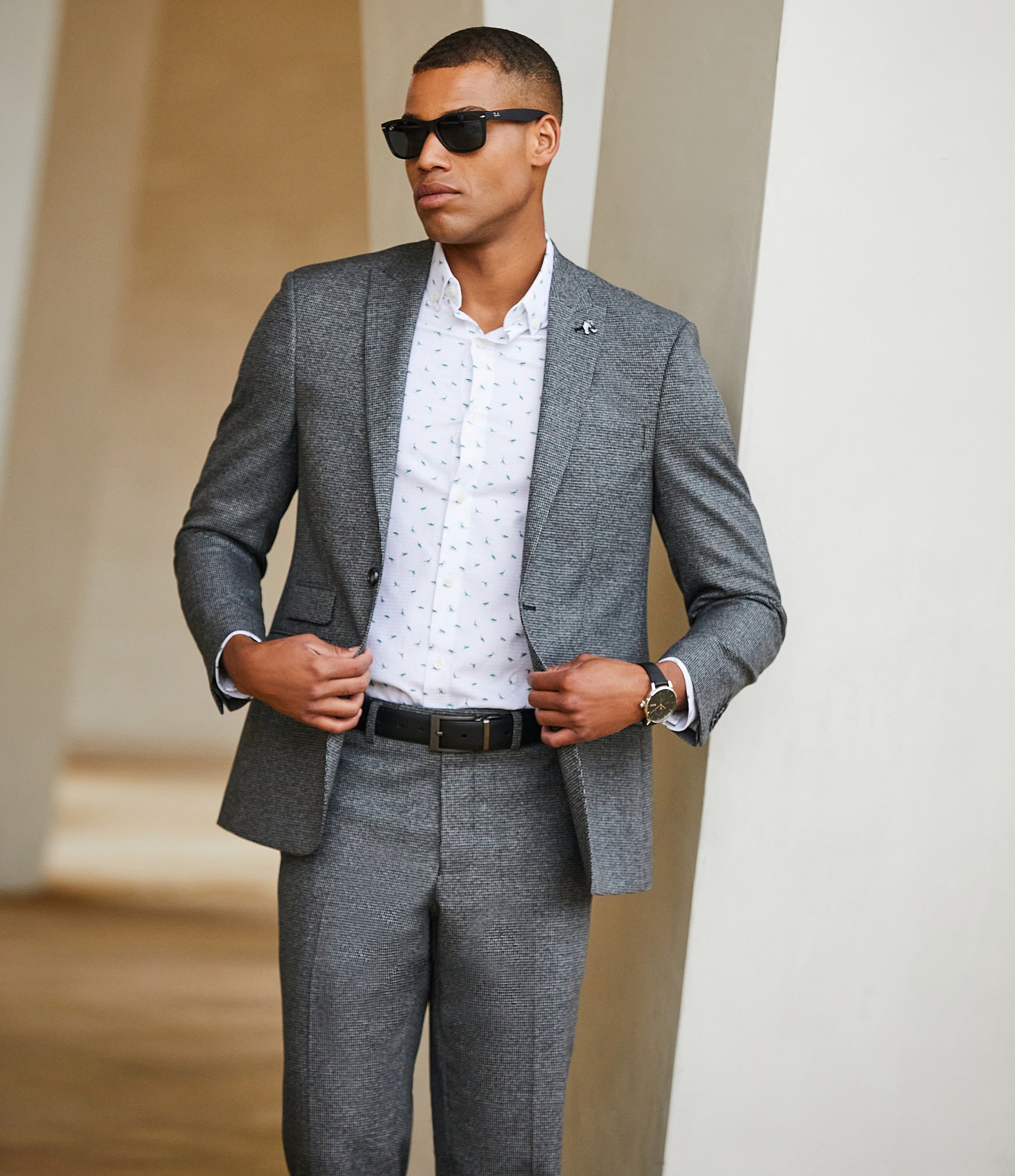 Murano Prehistoric Prep Collection Slim Fit Houndstooth Suit Separates Jacket