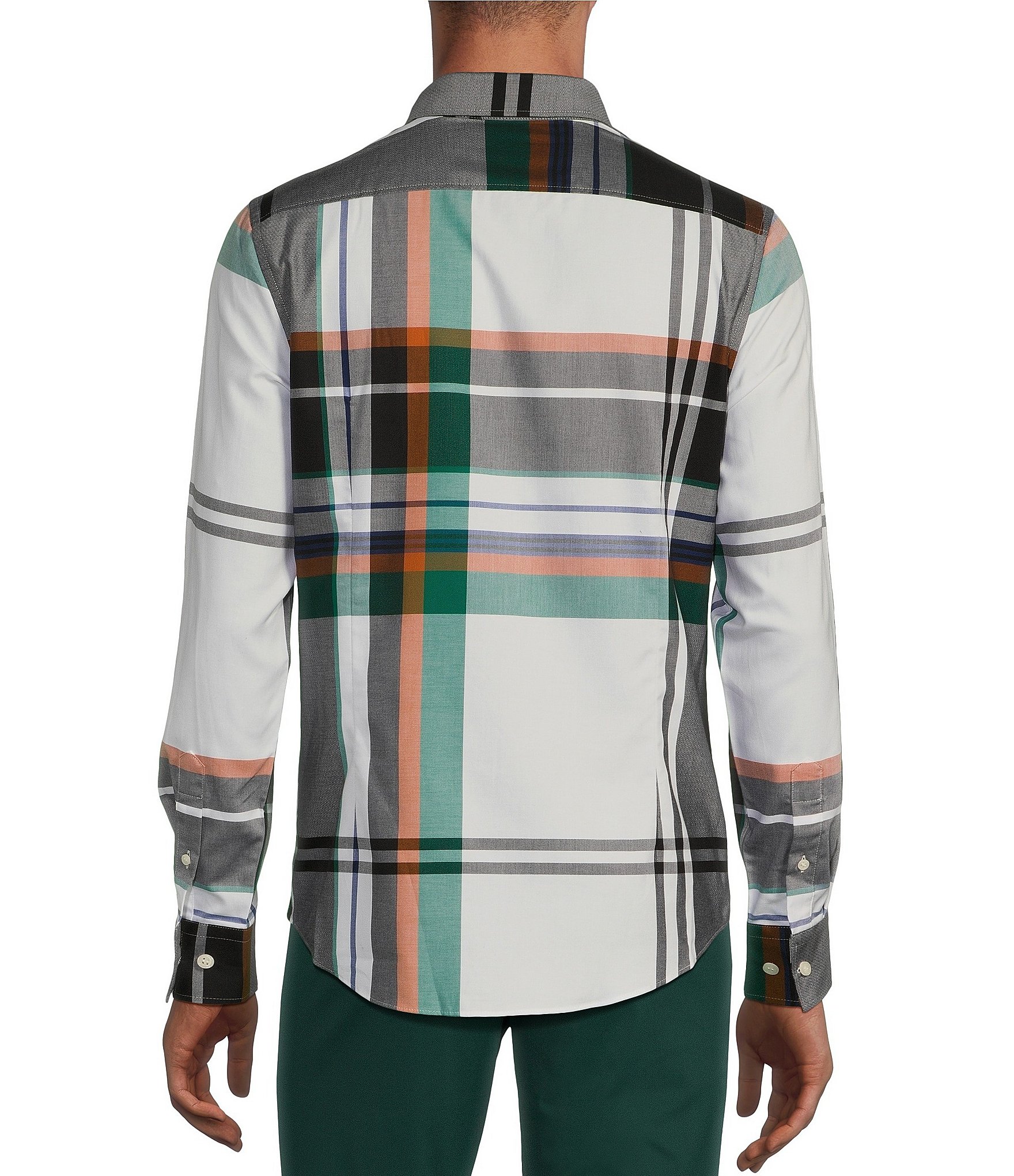 Murano Prehistoric Prep Collection Slim Fit Plaid Long Sleeve Woven Shirt