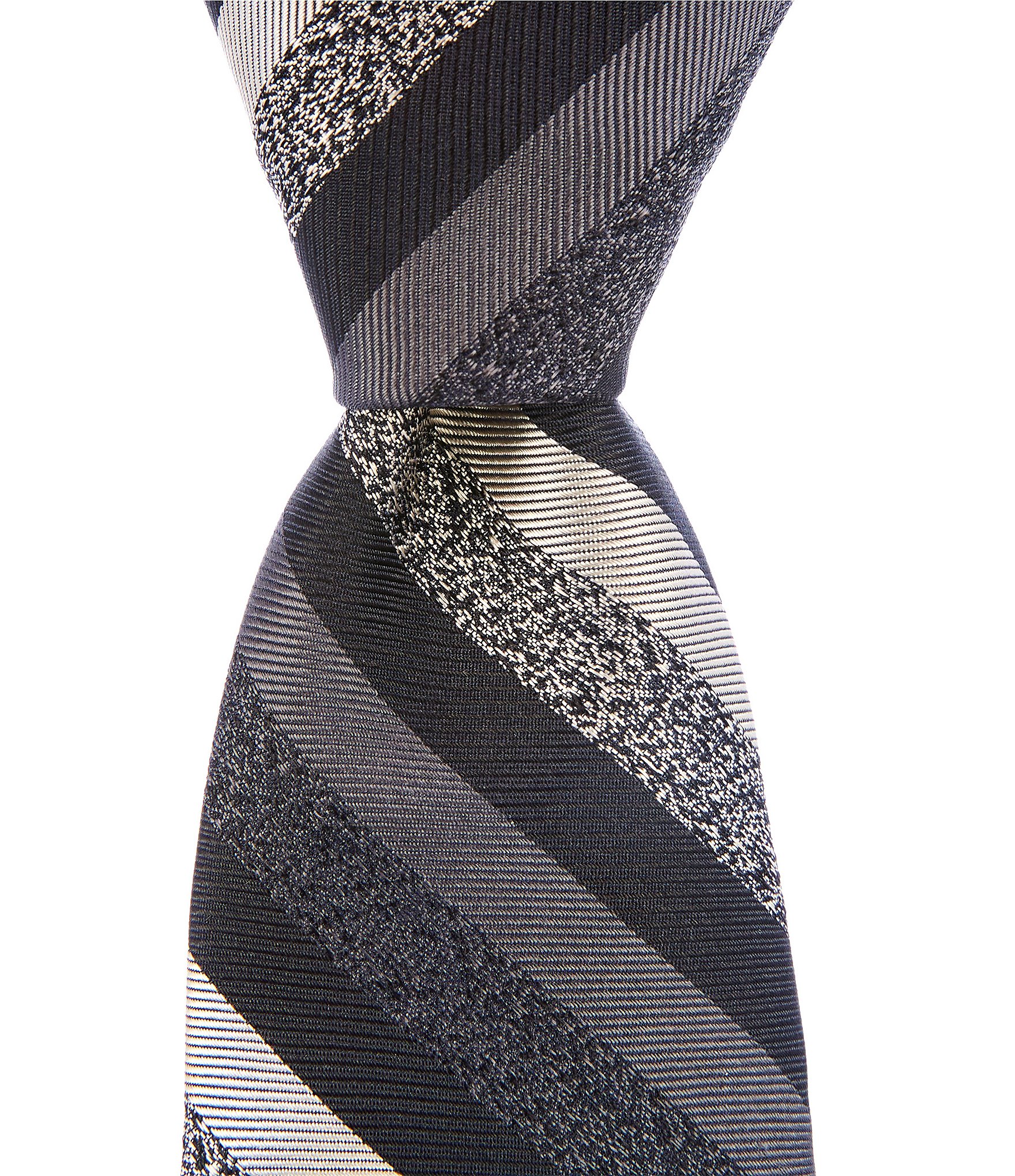 Murano Sateen Narrow Multi Stripe Silk Poly Tie