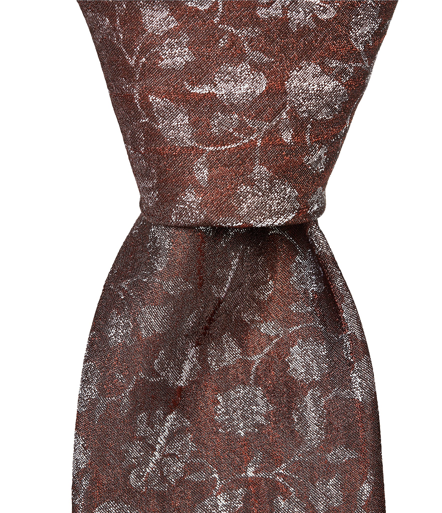Murano Silver Floral Narrow Poly Silk Tie