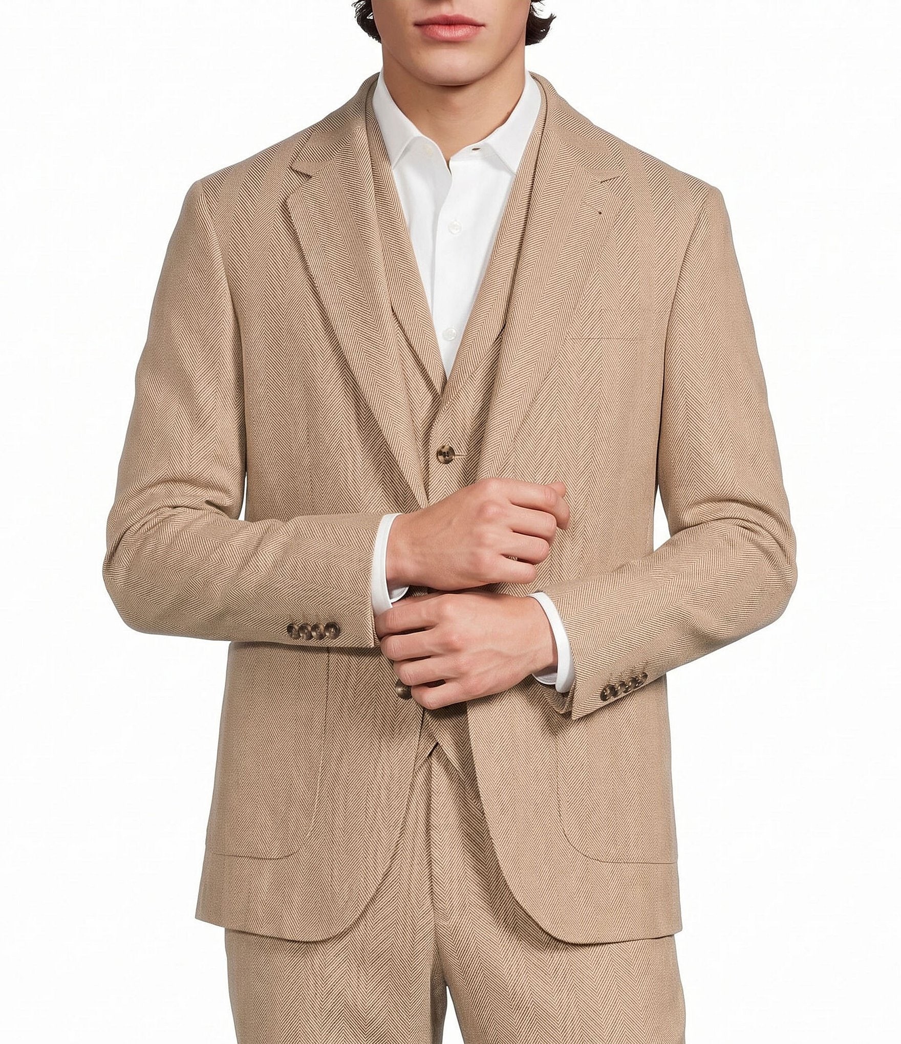 Murano Slim Fit Herringbone Suit Separates Blazer