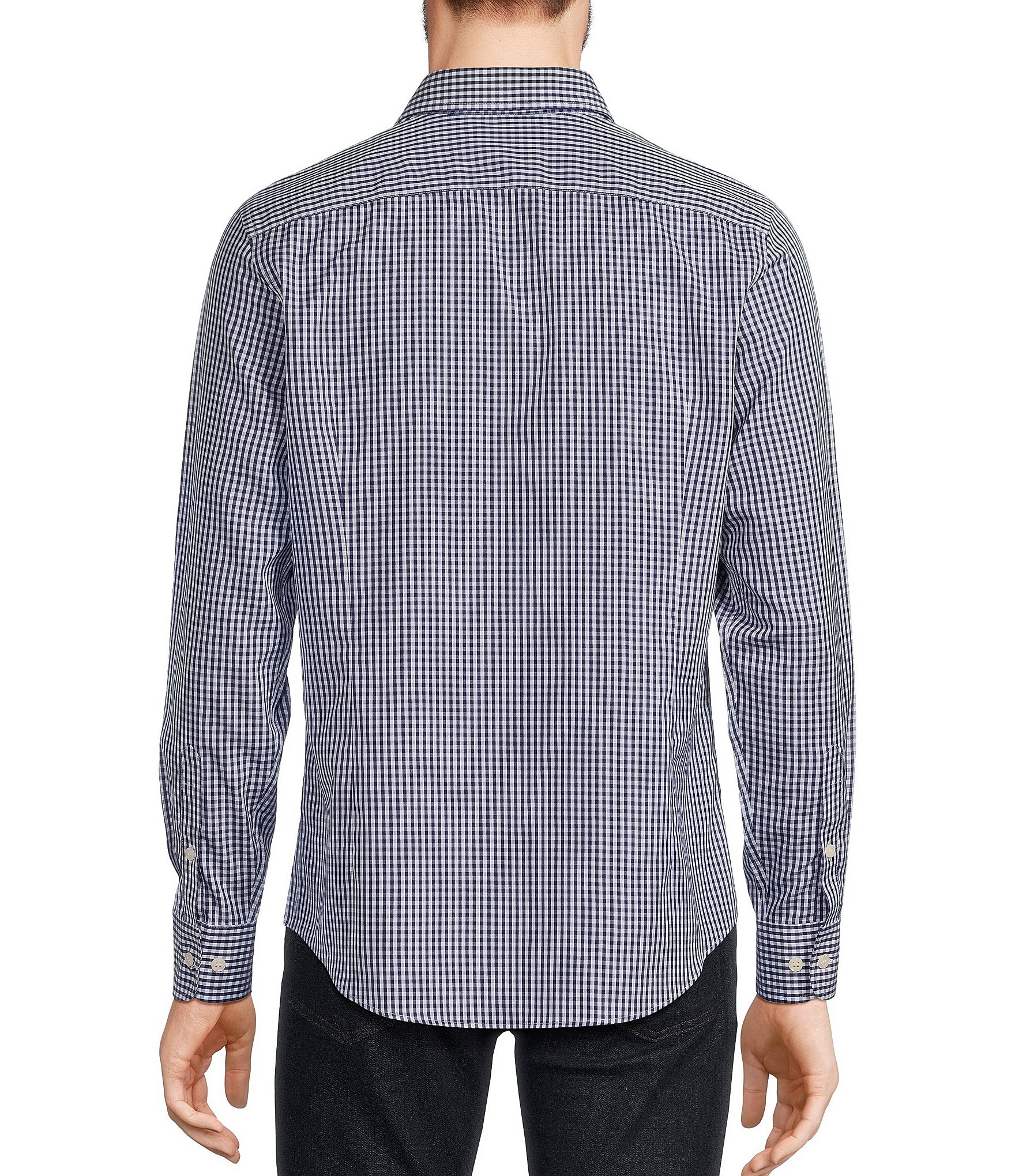 Murano Slim-Fit Non-Iron Italian Cotton Check Long-Sleeve Woven Shirt