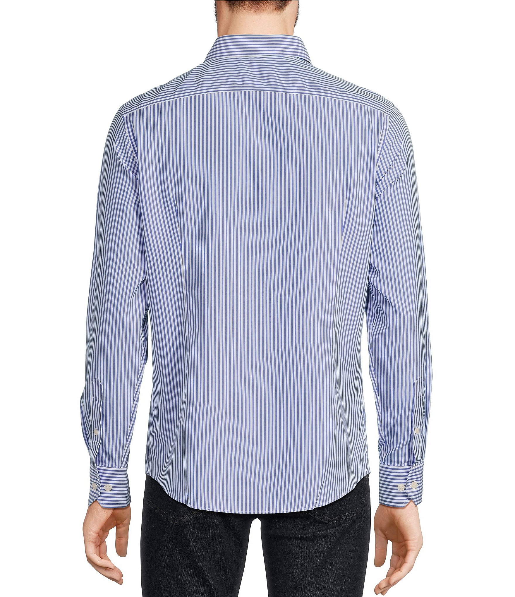 Murano Slim-Fit Non-Iron Italian Cotton Stripe Long-Sleeve Woven Shirt