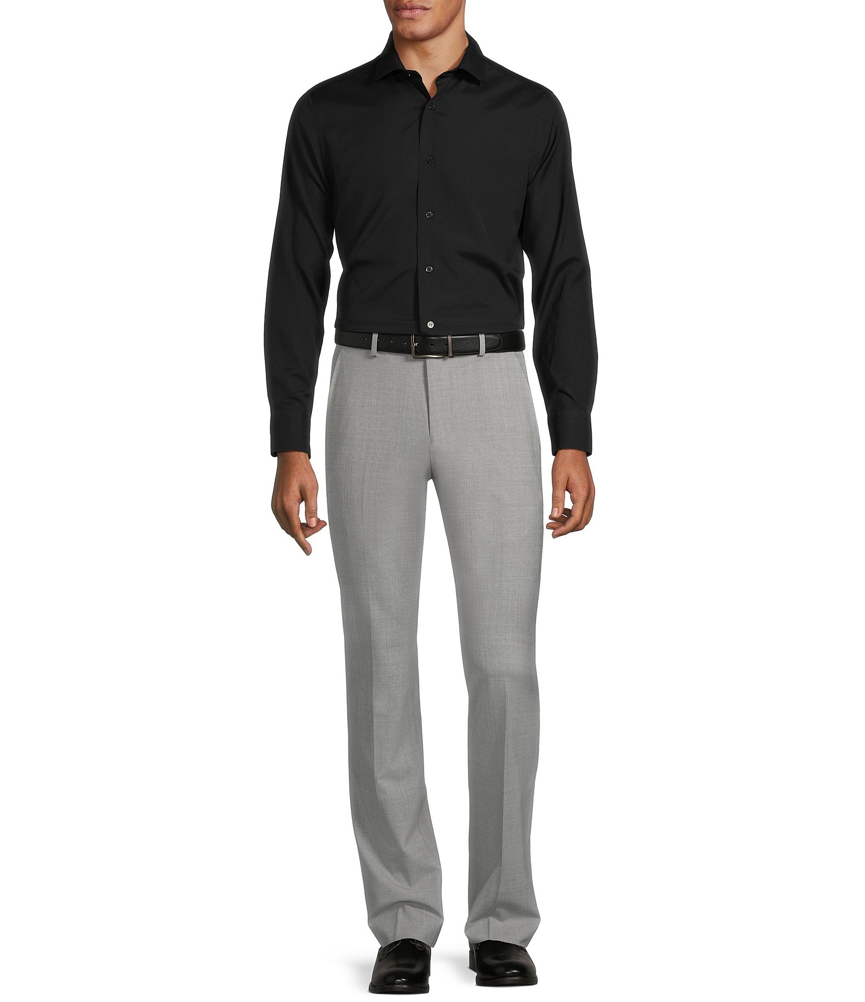 Murano Slim-Fit Non-Iron Solid Long-Sleeve Woven Shirt