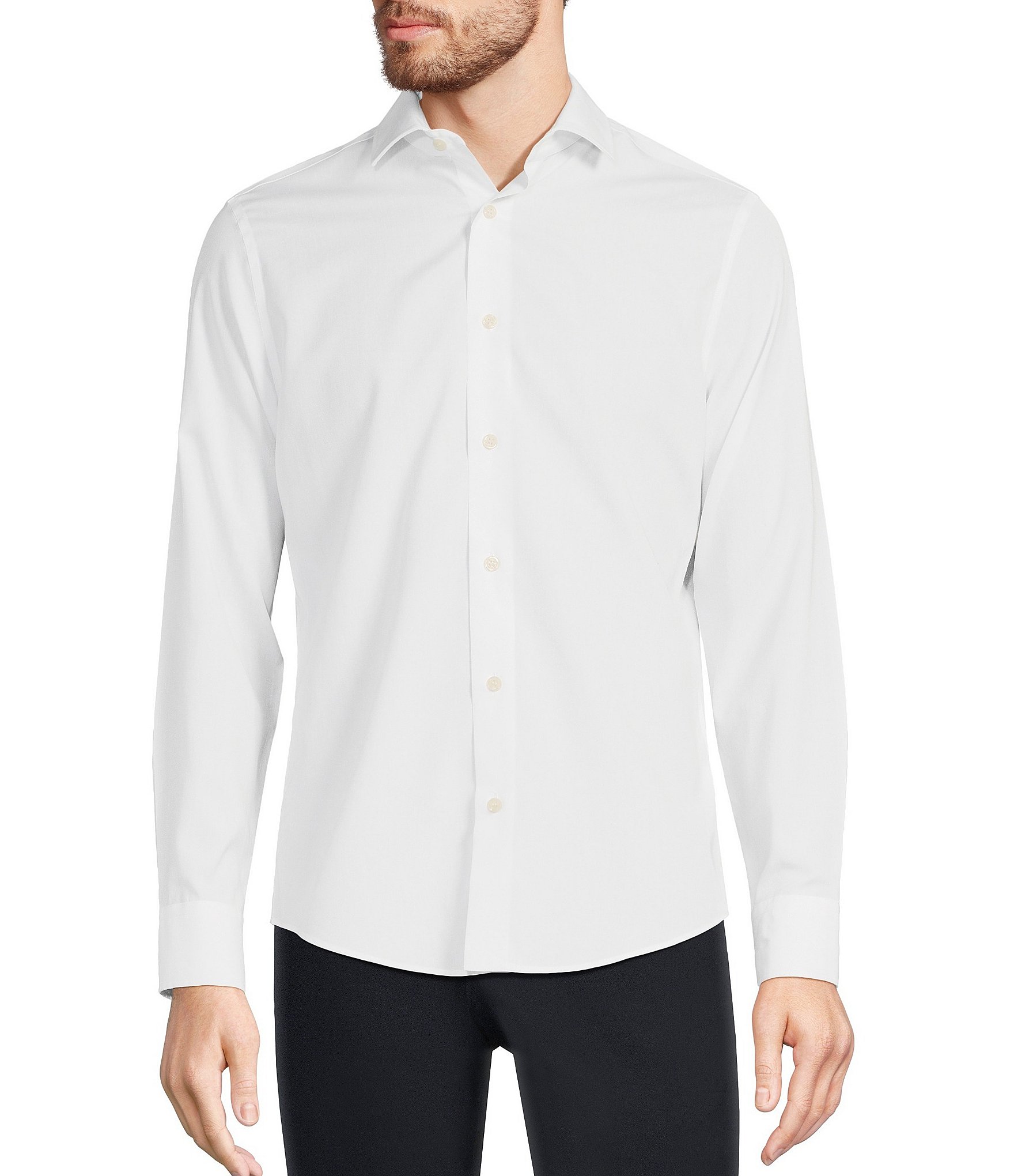 Murano Slim-Fit Non-Iron Solid Long-Sleeve Woven Shirt