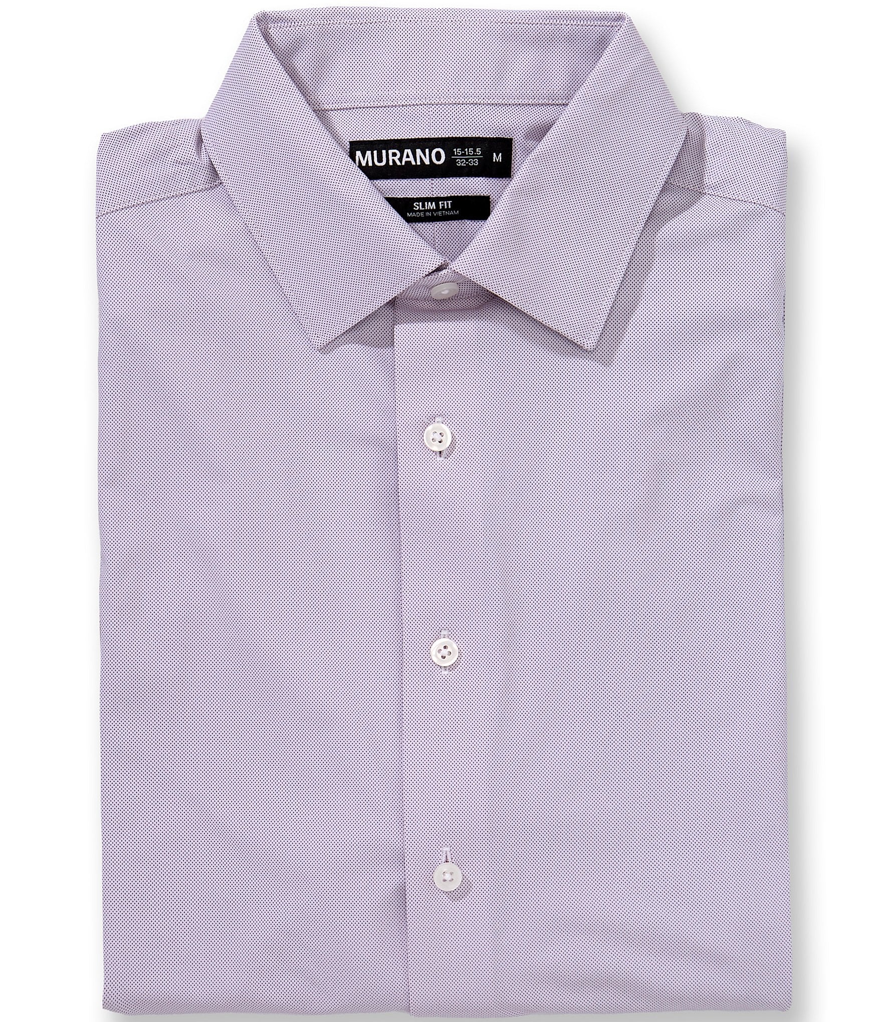 Murano Slim Fit Non-Iron Spread Collar Solid Dress Shirt