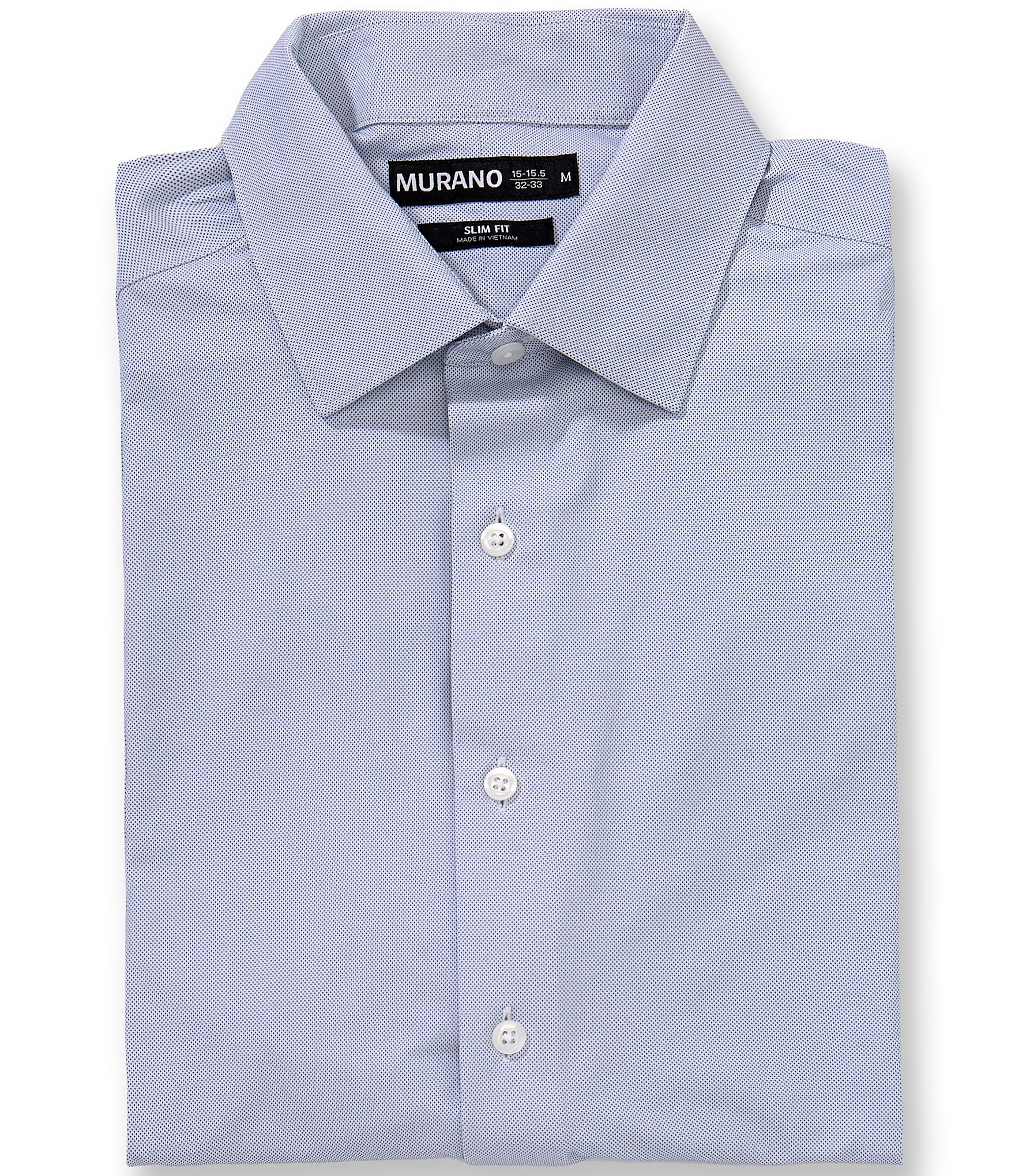 Murano Slim Fit Non-Iron Spread Collar Solid Dress Shirt