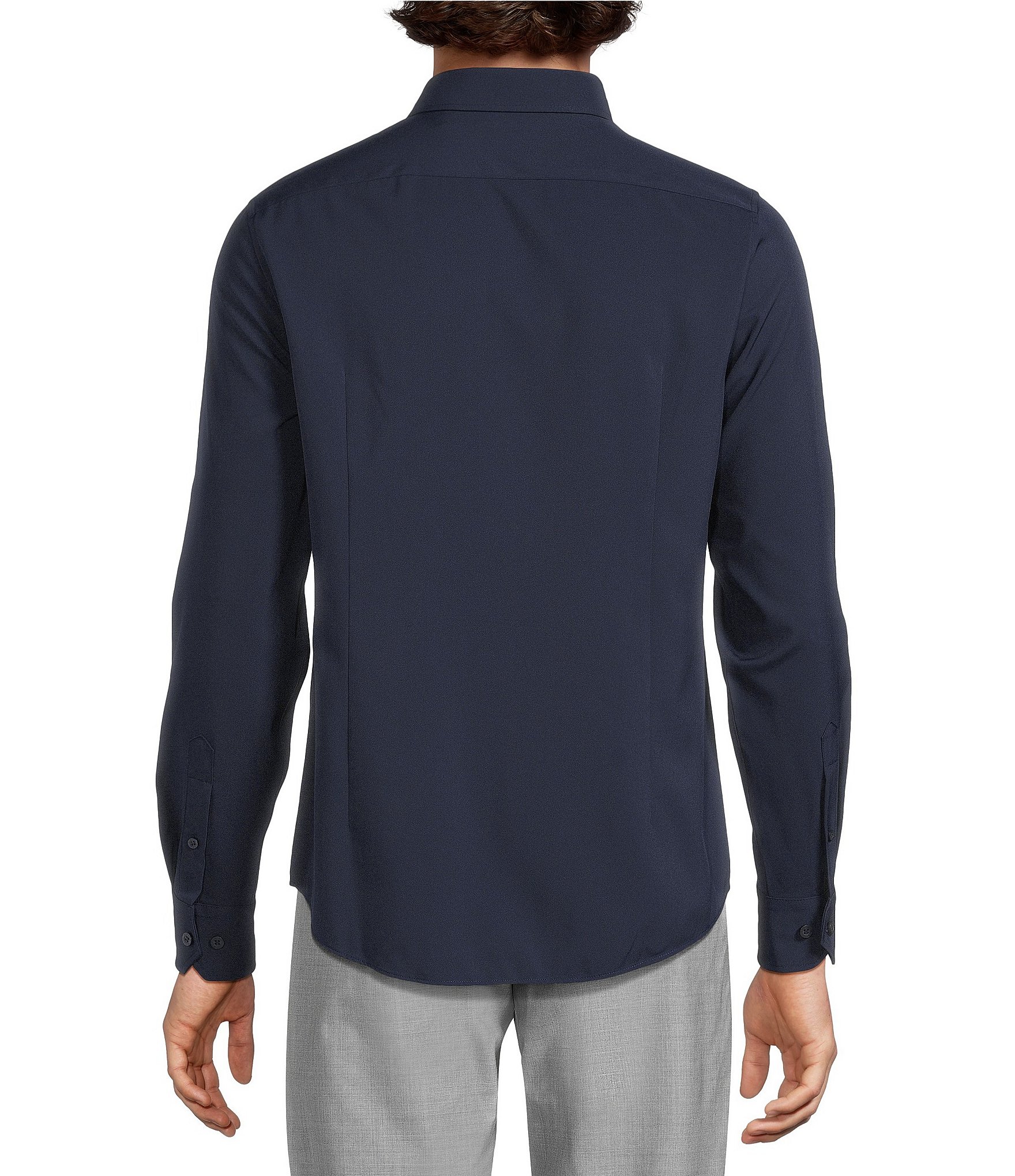 Murano Slim Fit Performance Solid Long Sleeve Woven Shirt