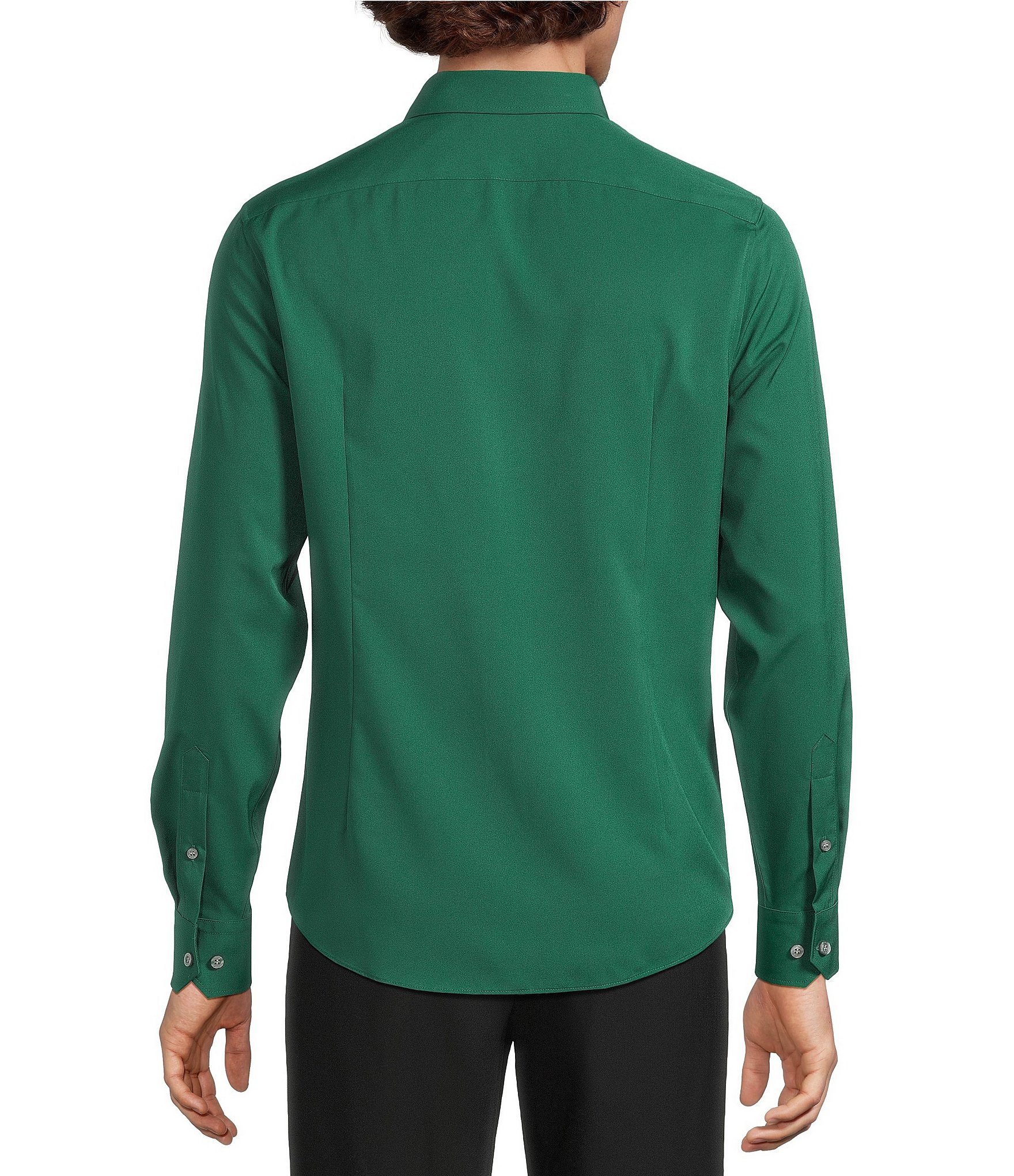 Murano Slim Fit Performance Solid Long Sleeve Woven Shirt