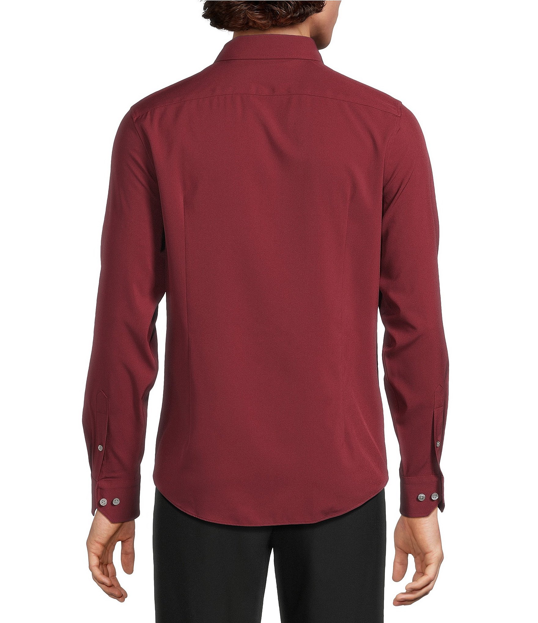 Murano Slim Fit Performance Solid Long Sleeve Woven Shirt