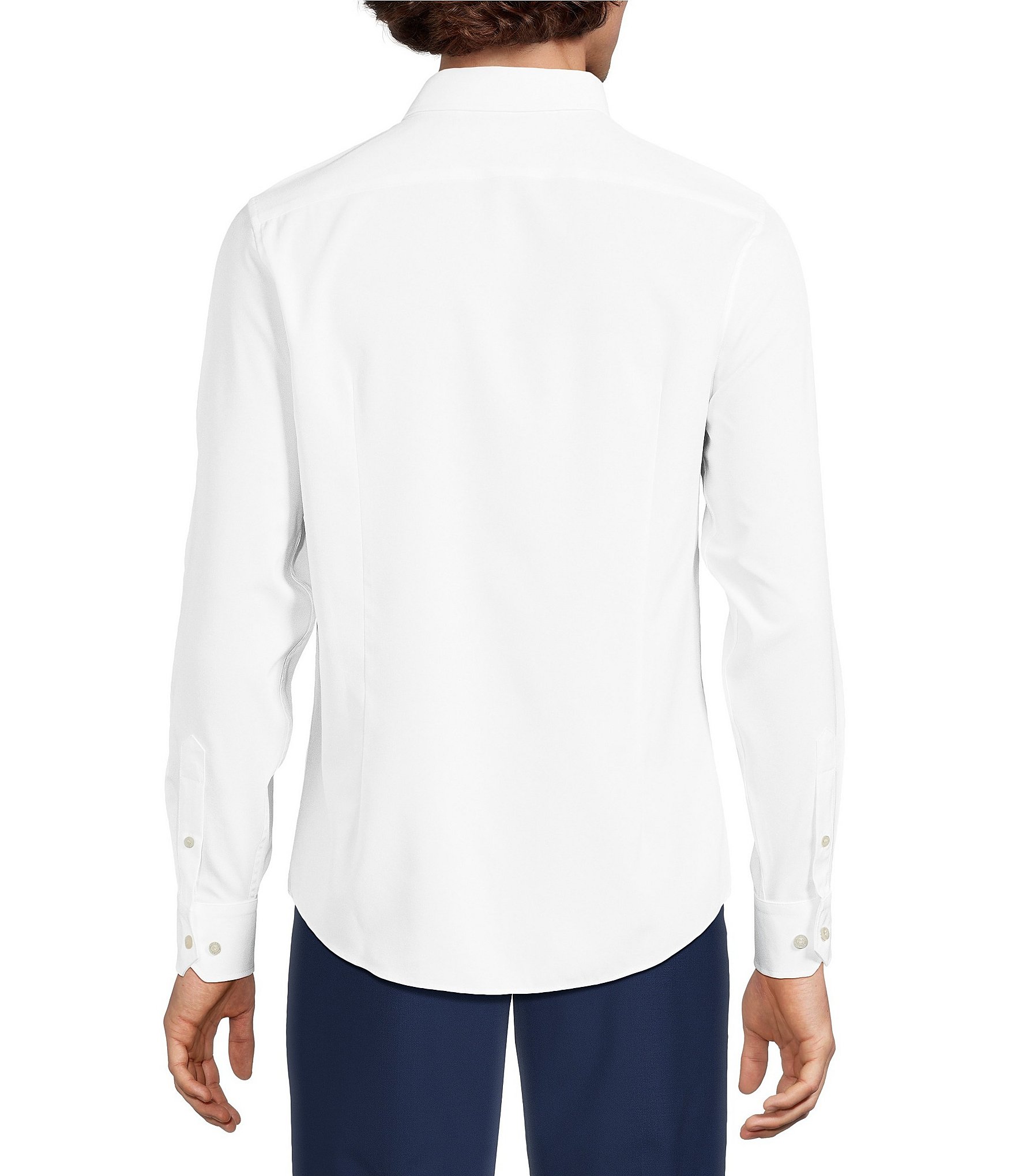 Murano Slim Fit Performance Solid Long Sleeve Woven Shirt