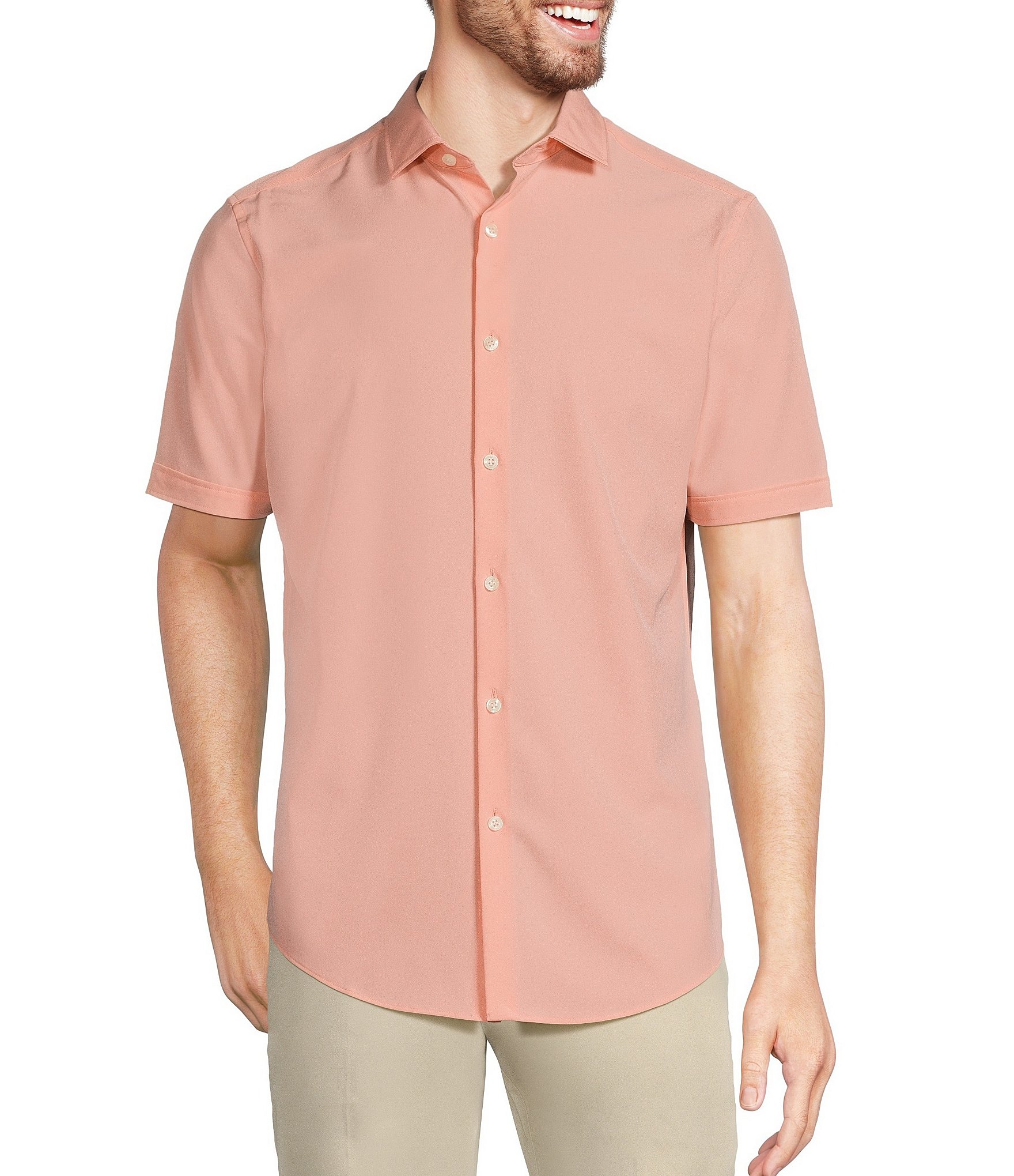 Murano Slim-Fit Performance Stretch Short Sleeve Woven Shirt