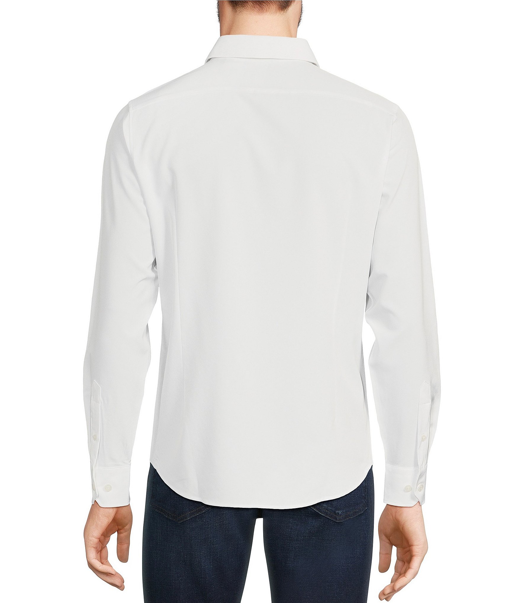 Murano Slim Fit Solid Performance Stretch Long Sleeve Woven Shirt