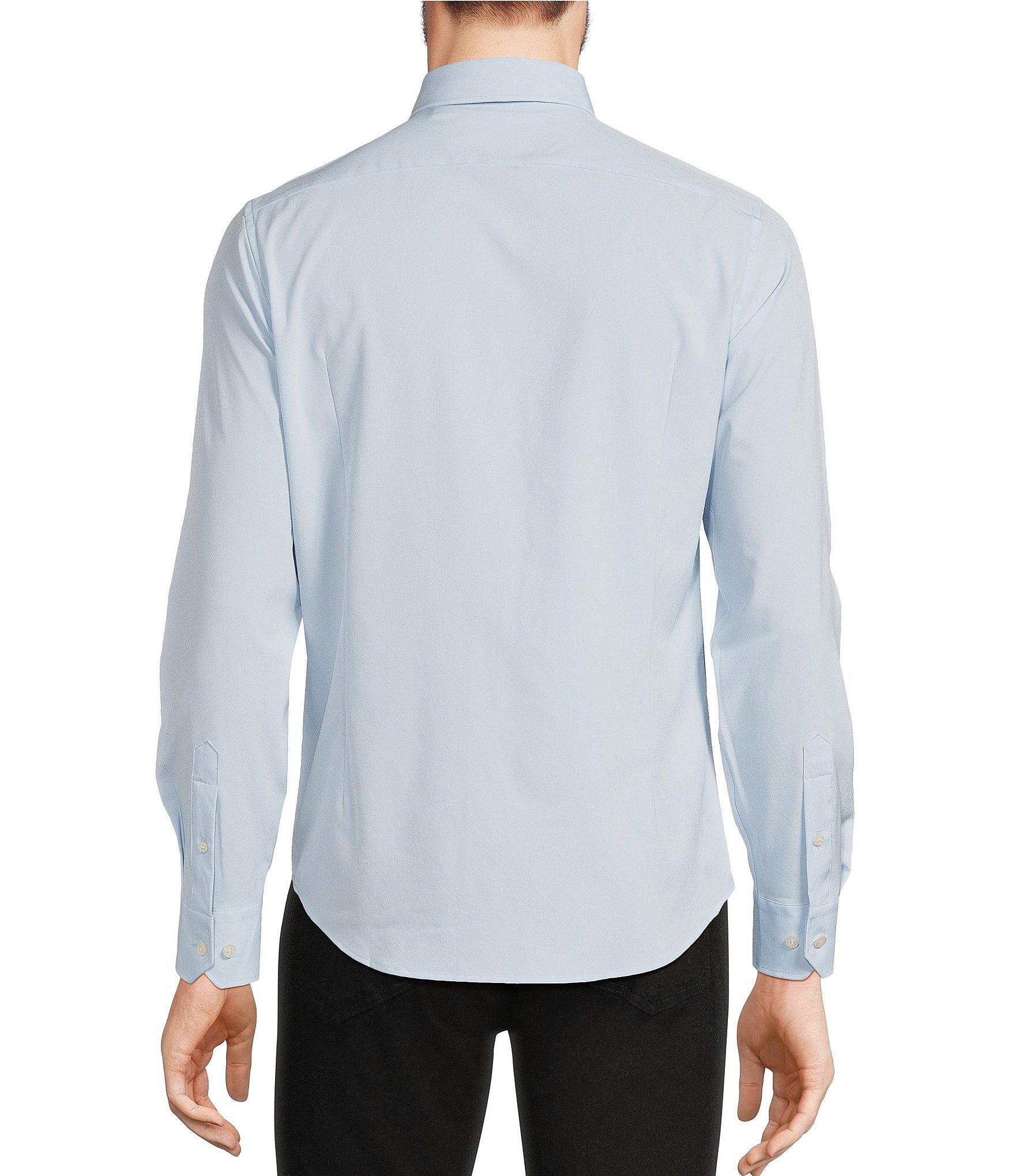 Murano Slim Fit Solid Performance Stretch Long Sleeve Woven Shirt